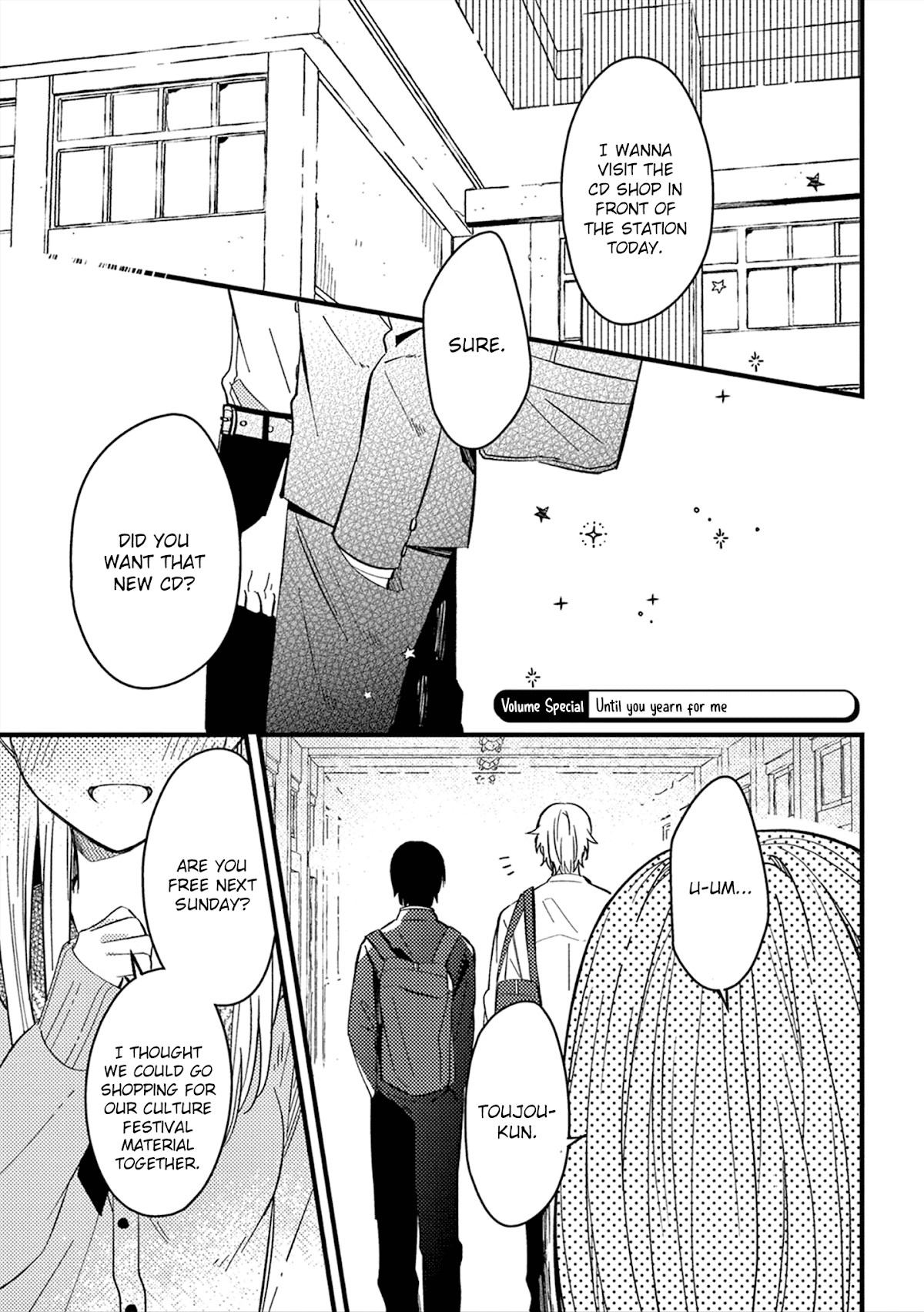 A World Where Everything Definitely Becomes BL vs. The Man Who Definitely Doesn't Want To Be In A BL Chapter 19.5 page 1 - Chapter 19.5: Volume special: Until you yearn for me