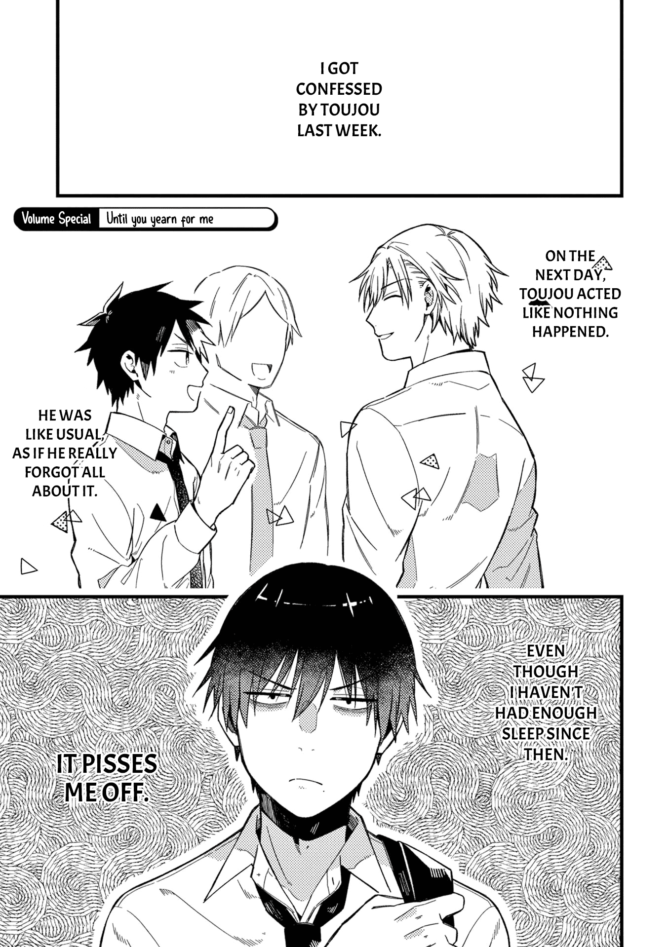 A World Where Everything Definitely Becomes BL vs. The Man Who Definitely Doesn't Want To Be In A BL Chapter 35.5 page 2 - Chapter 35.5: Volume special: Until you yearn for me