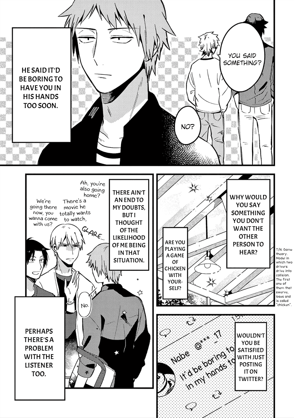 A World Where Everything Definitely Becomes BL vs. The Man Who Definitely Doesn't Want To Be In A BL Chapter 5 page 4 - Chapter 5: VS voice volume