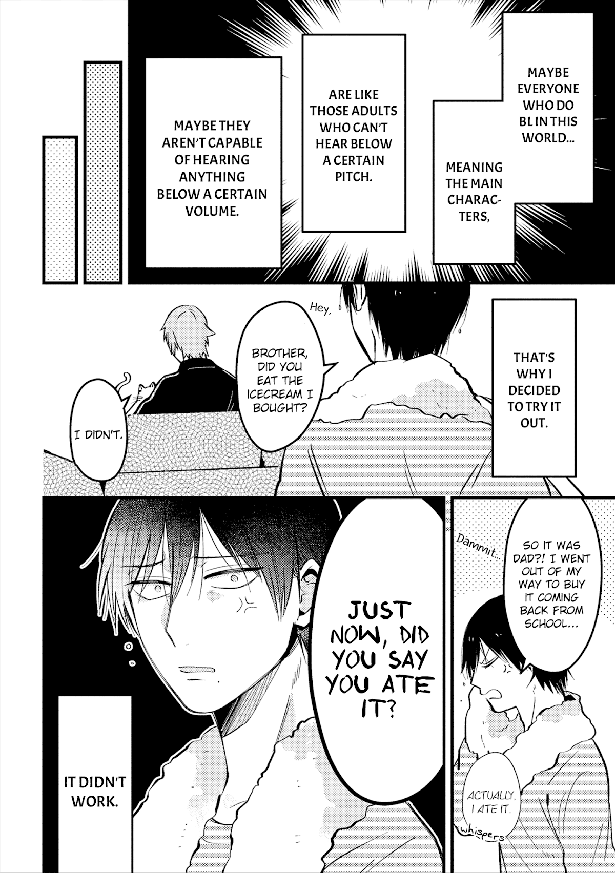 A World Where Everything Definitely Becomes BL vs. The Man Who Definitely Doesn't Want To Be In A BL Chapter 5 page 5 - Chapter 5: VS voice volume