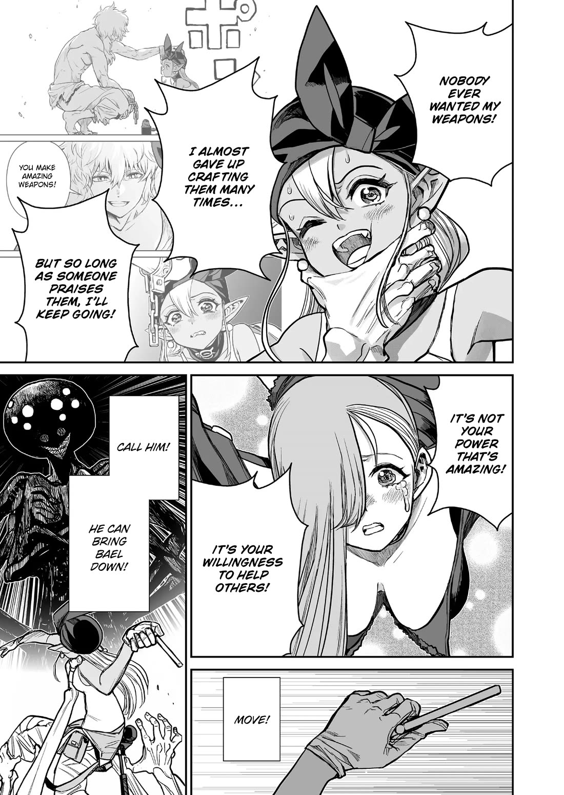 Abandoned: The Hero Who's So Strong He Breaks Every Weapon and the Elf Weaponsmith Chapter 10 page 13 - Chapter 10: Being Needed