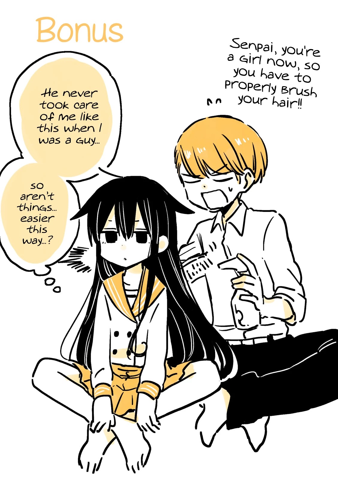 About a Lazy High School Guy Who Woke Up as a Girl One Morning Chapter 2.5 page 1 - Chapter 2.5