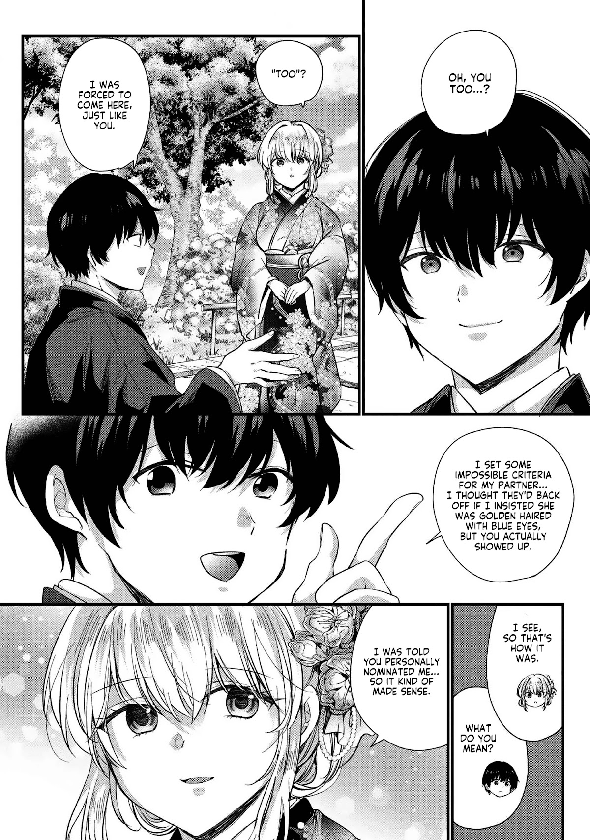 About that time I didn't want to have a matchmaking interview, so I set some impossible conditions and then my classmate showed up Chapter 1 page 16 - Chapter 1
