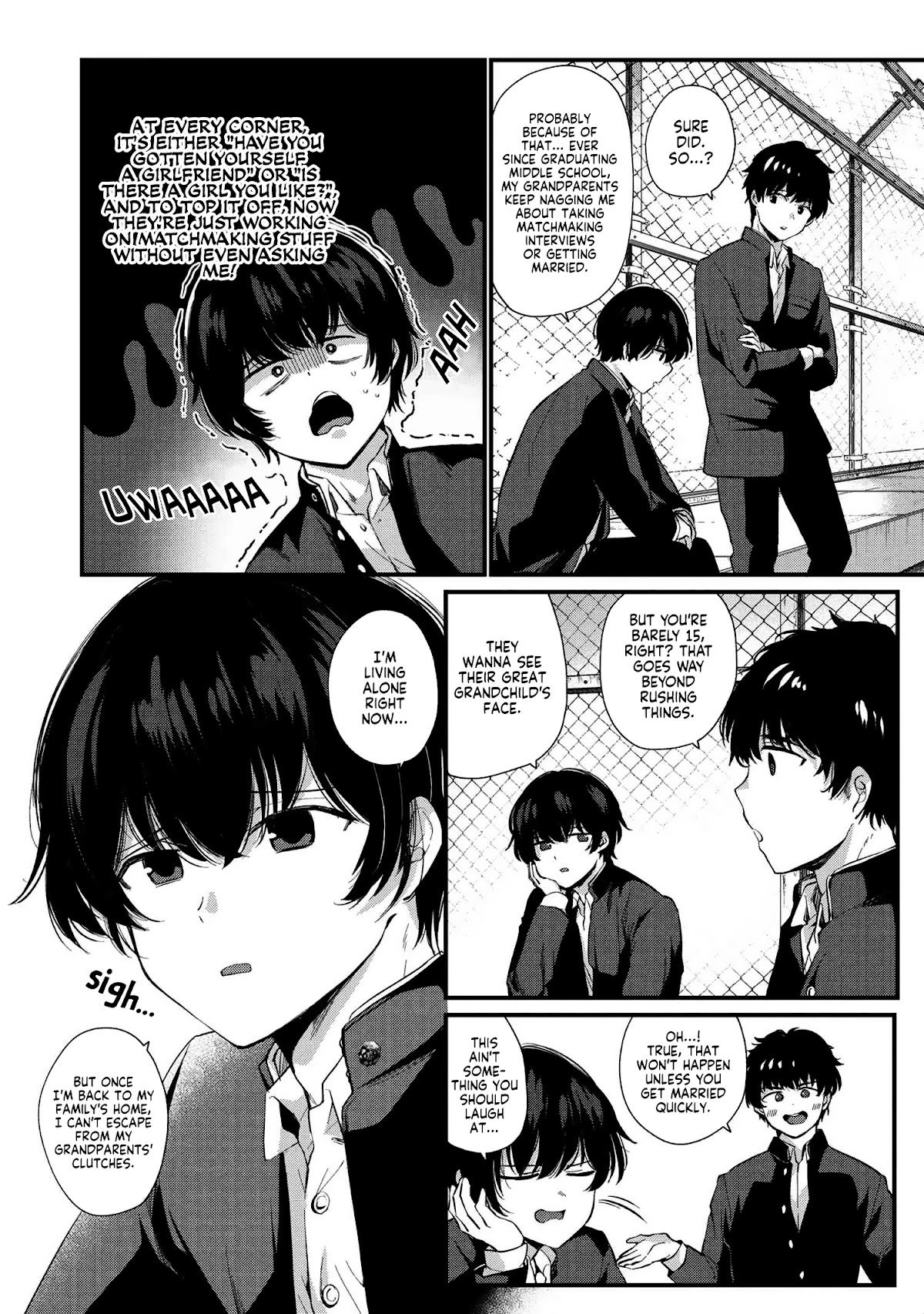 About that time I didn't want to have a matchmaking interview, so I set some impossible conditions and then my classmate showed up Chapter 1 page 4 - Chapter 1