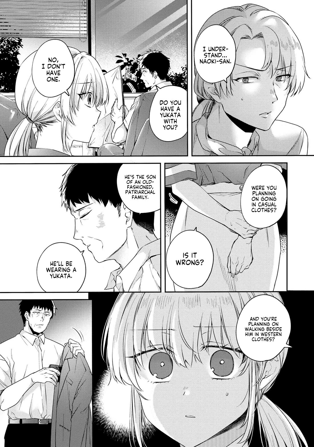 About that time I didn't want to have a matchmaking interview, so I set some impossible conditions and then my classmate showed up Chapter 11.1 page 7 - Chapter 11.1: Lies of “Fiancée” and Summer Festival - Part 1