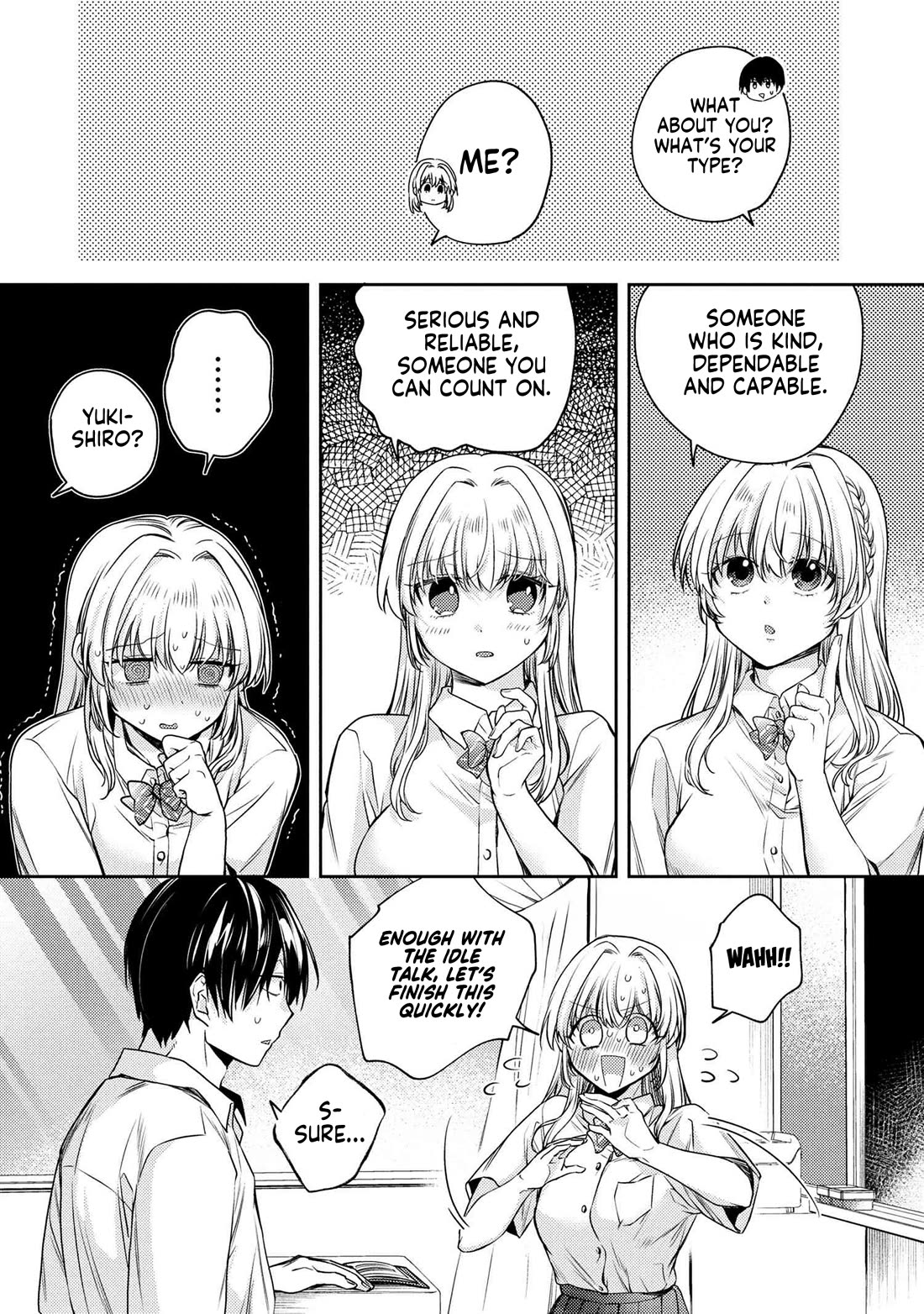 About that time I didn't want to have a matchmaking interview, so I set some impossible conditions and then my classmate showed up Chapter 12.6 page 10 - Chapter 12.6: Extra - Daily Classroom Duties
