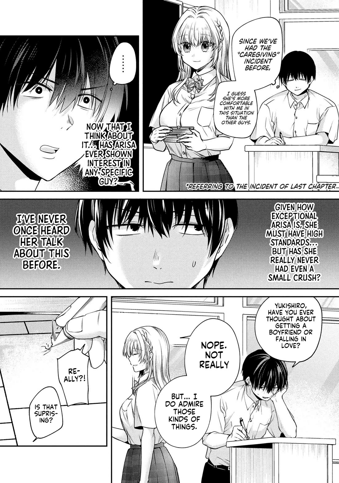 About that time I didn't want to have a matchmaking interview, so I set some impossible conditions and then my classmate showed up Chapter 12.6 page 5 - Chapter 12.6: Extra - Daily Classroom Duties