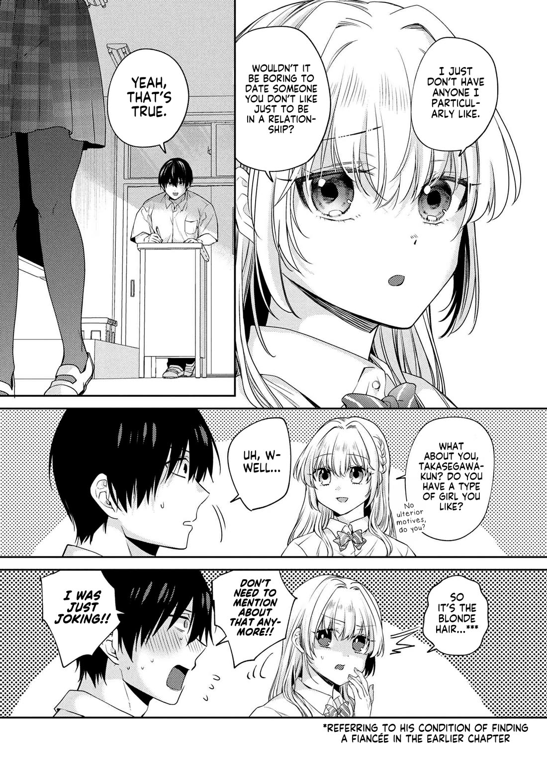 About that time I didn't want to have a matchmaking interview, so I set some impossible conditions and then my classmate showed up Chapter 12.6 page 7 - Chapter 12.6: Extra - Daily Classroom Duties