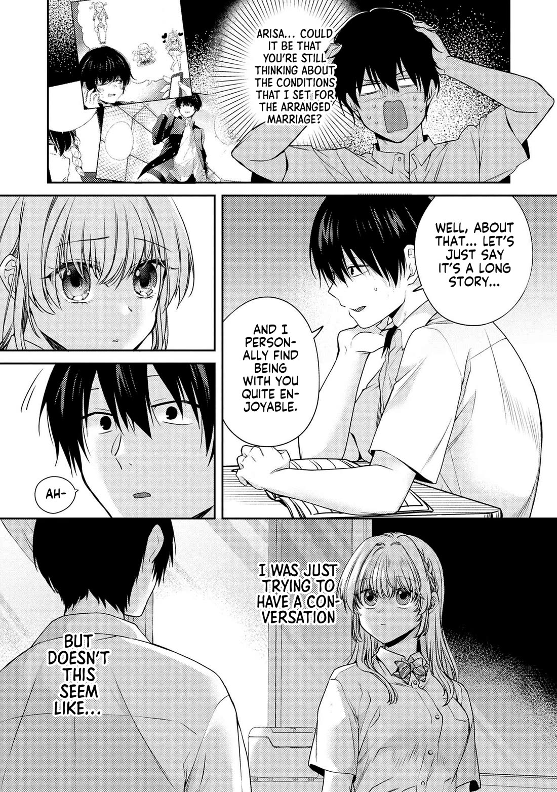 About that time I didn't want to have a matchmaking interview, so I set some impossible conditions and then my classmate showed up Chapter 12.6 page 8 - Chapter 12.6: Extra - Daily Classroom Duties