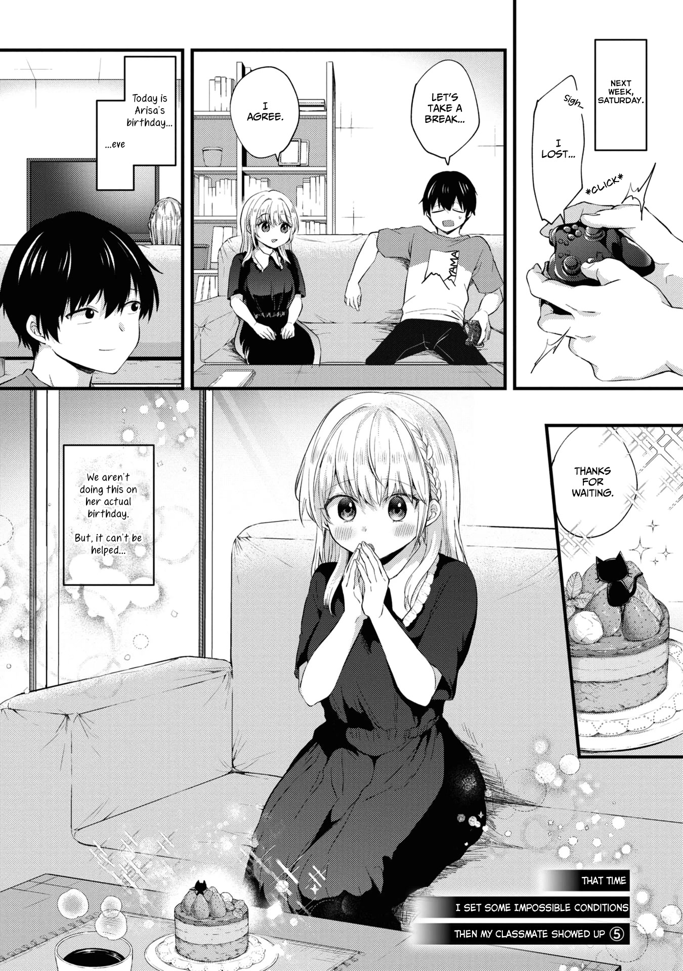About that time I didn't want to have a matchmaking interview, so I set some impossible conditions and then my classmate showed up Chapter 5 page 1 - Chapter 5: That Time I Set Some Impossible Conditions and Then My Classmate Showed Up (5)