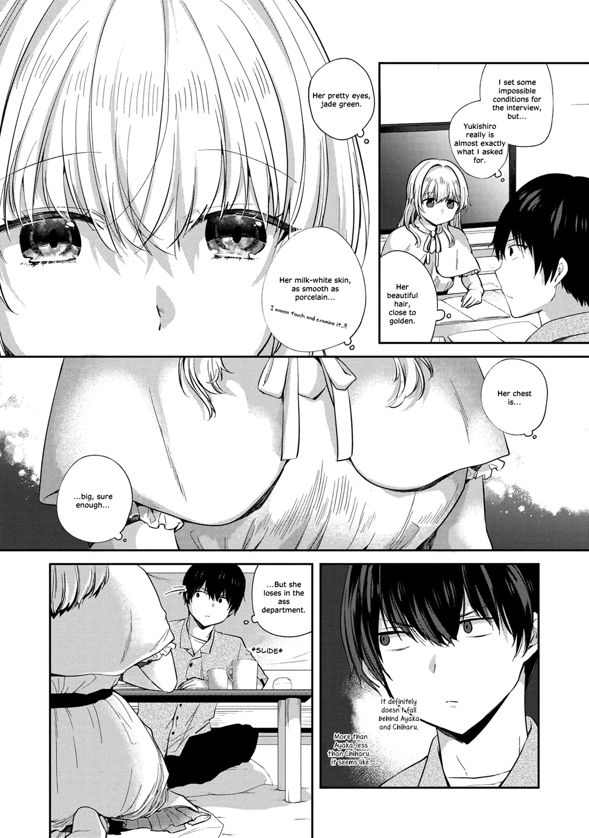 About that time I didn't want to have a matchmaking interview, so I set some impossible conditions and then my classmate showed up Chapter 6.1 page 9 - Chapter 6.1: "Takasegawa" Yuzuru and Yukishiro Alisa (1)