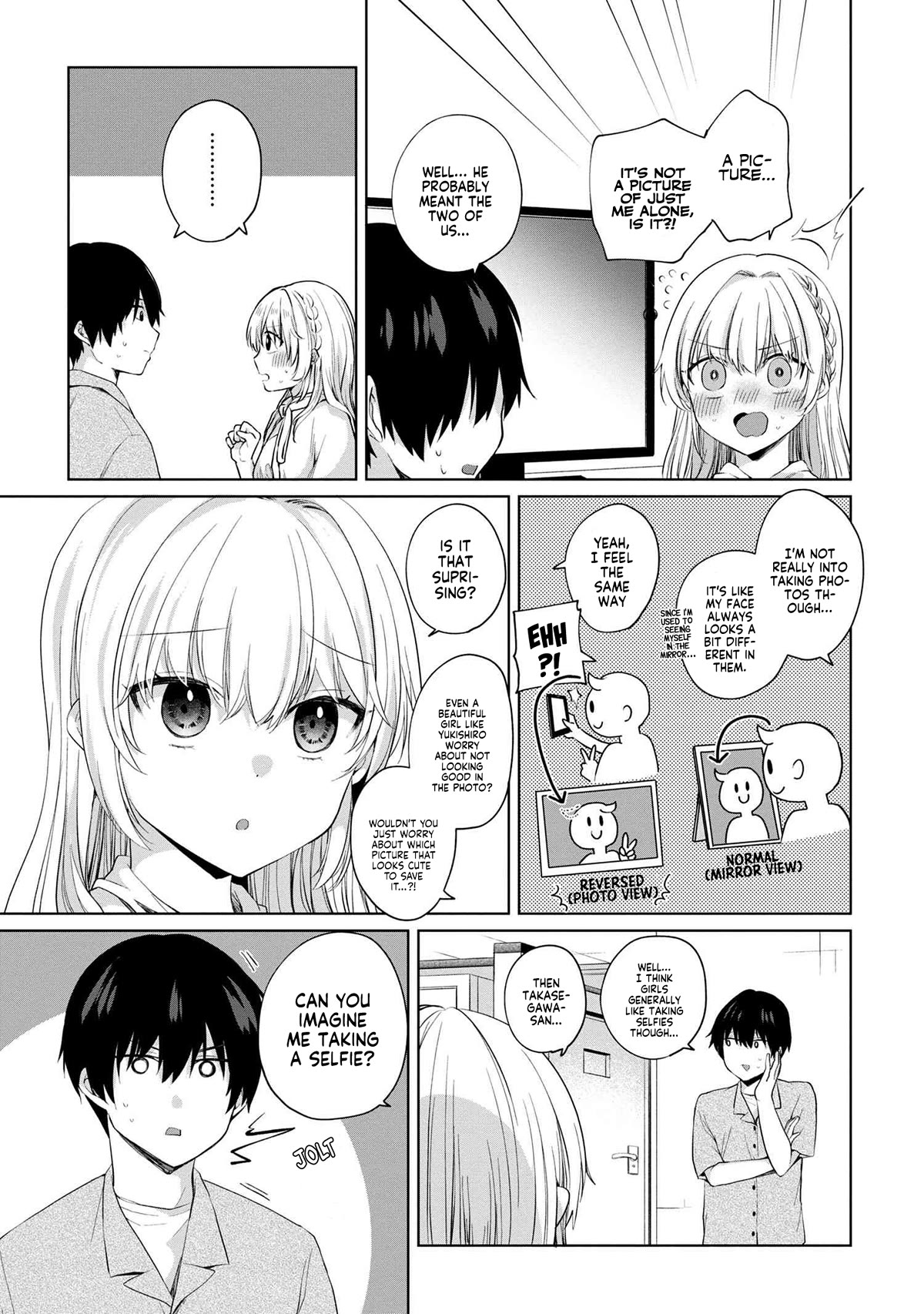 About that time I didn't want to have a matchmaking interview, so I set some impossible conditions and then my classmate showed up Chapter 7 page 3 - Chapter 7: "Takasegawa" Yuzuru and Yukishiro Alisa (2)