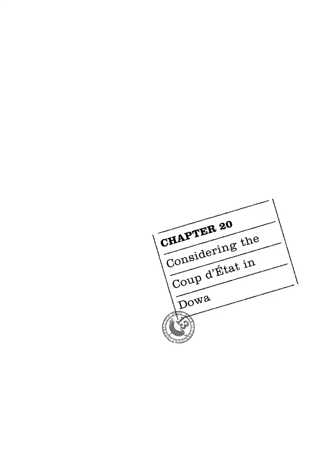 ACCA - 13-ku Kansatsuka Chapter 20 page 1 - Chapter 20: Considering the Coup d'Etat in Dowa