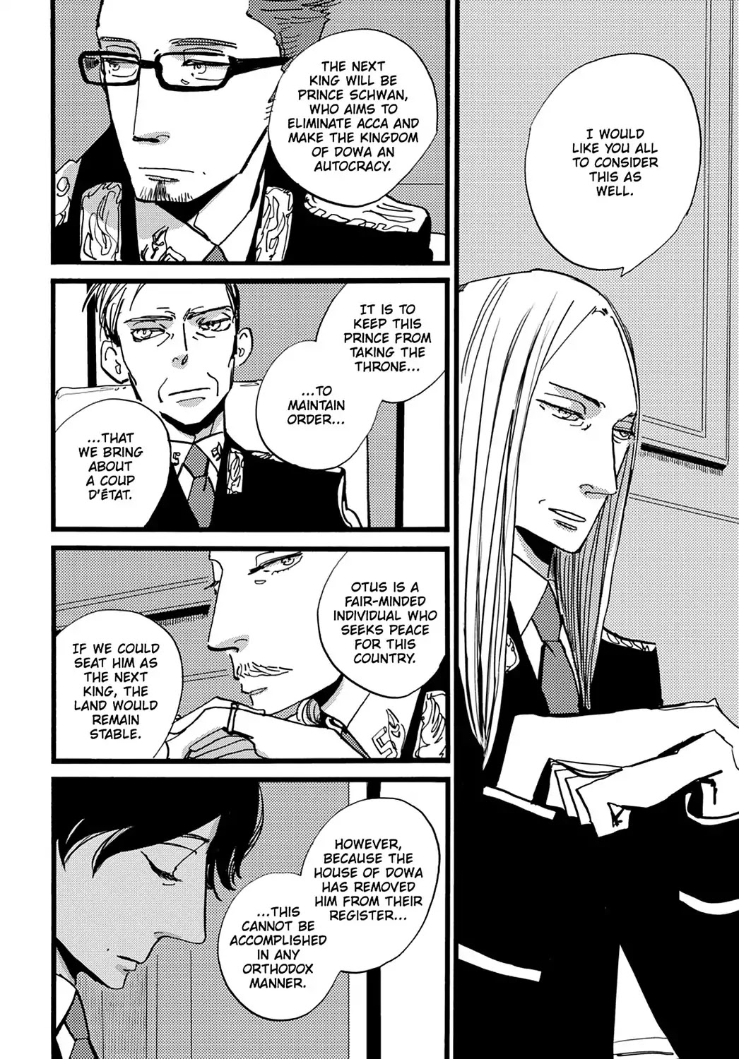 ACCA - 13-ku Kansatsuka Chapter 29 page 14 - Chapter 29: In Yakkara. the Card to Bet on Is ACCA's Future