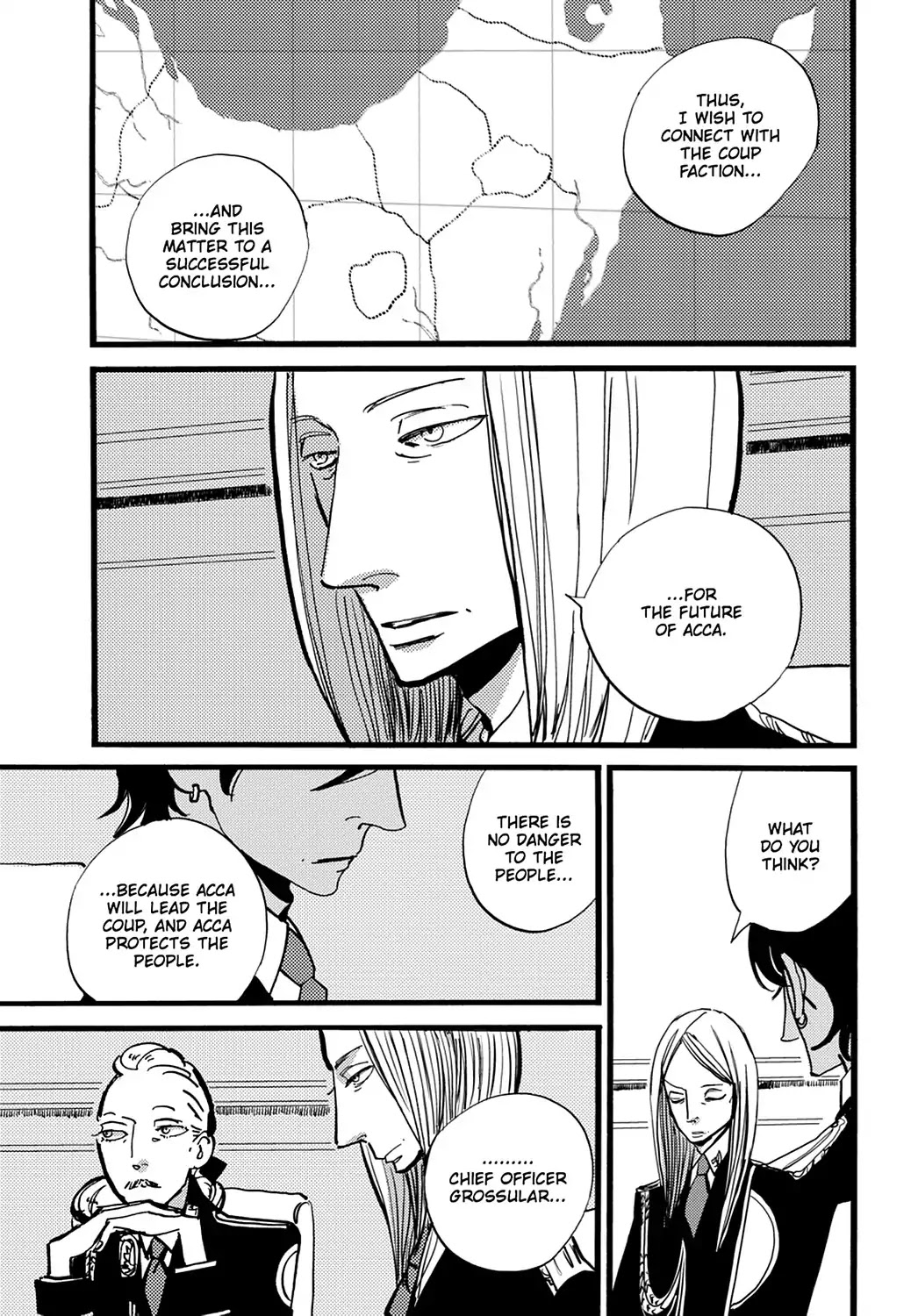 ACCA - 13-ku Kansatsuka Chapter 29 page 15 - Chapter 29: In Yakkara. the Card to Bet on Is ACCA's Future