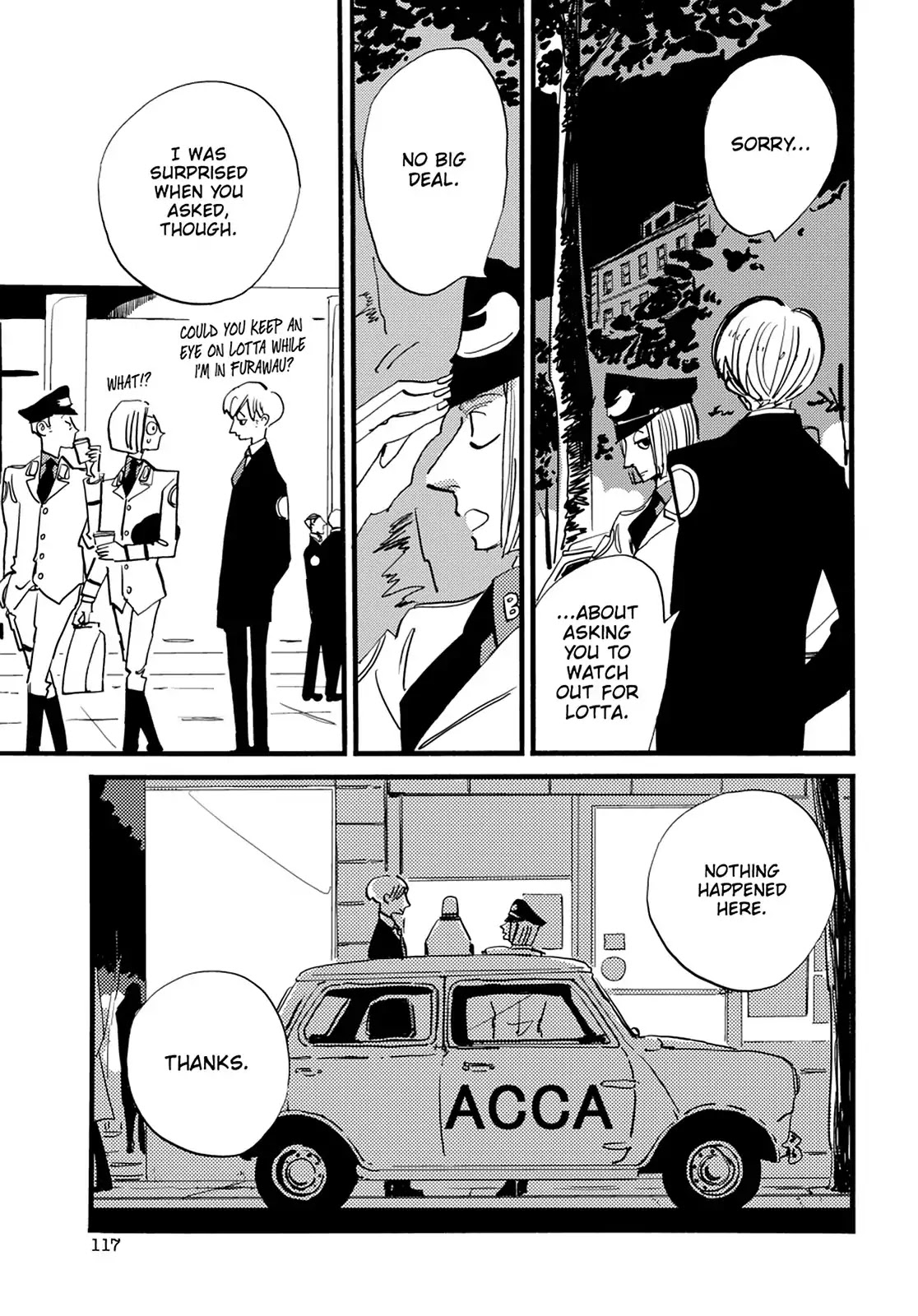 ACCA - 13-ku Kansatsuka Chapter 34 page 16 - Chapter 34: Thirteen Cigarettes Assembled in Badon