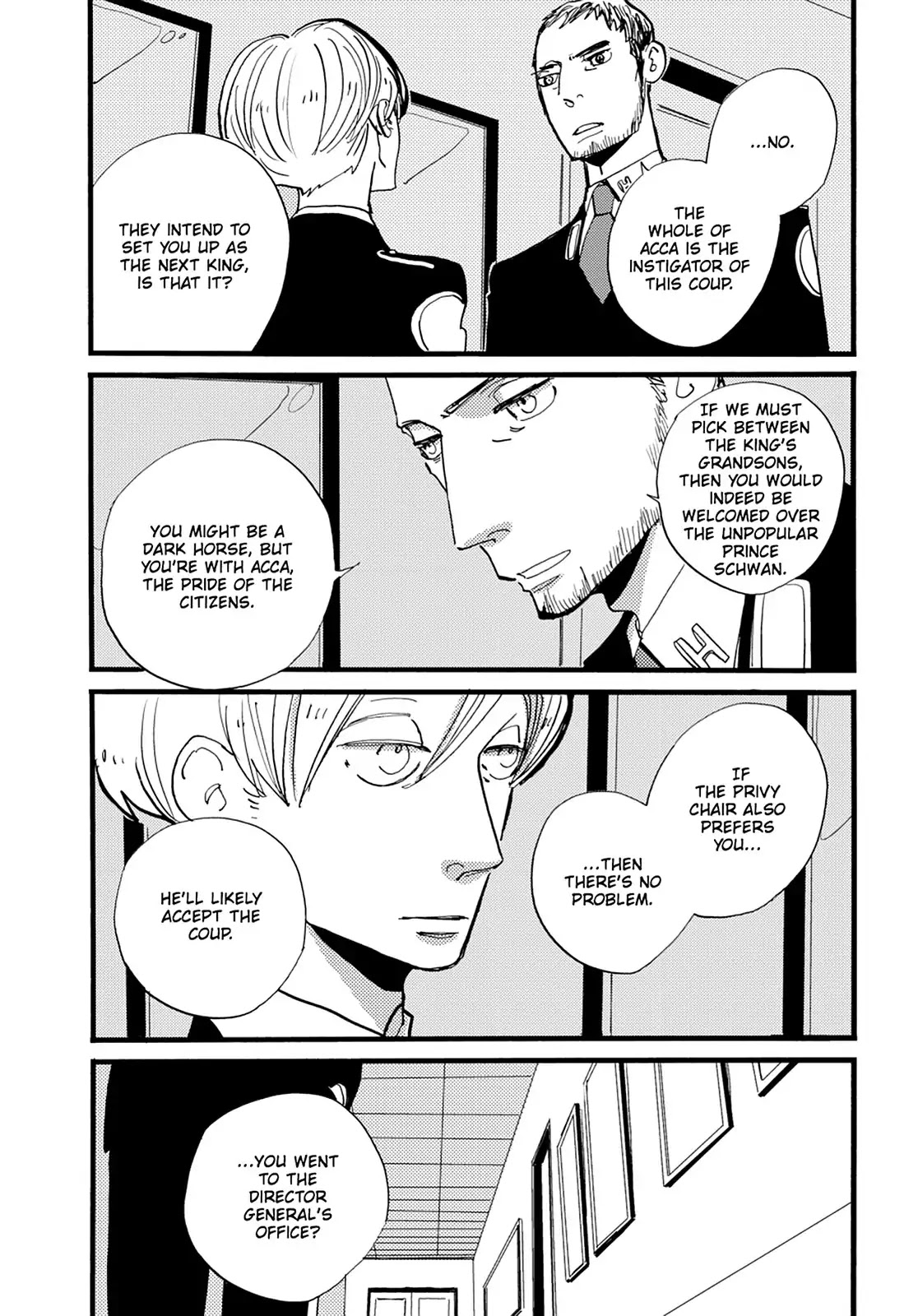 ACCA - 13-ku Kansatsuka Chapter 35 page 18 - Chapter 35: The Night Before, the Weight of True Intent in Badon