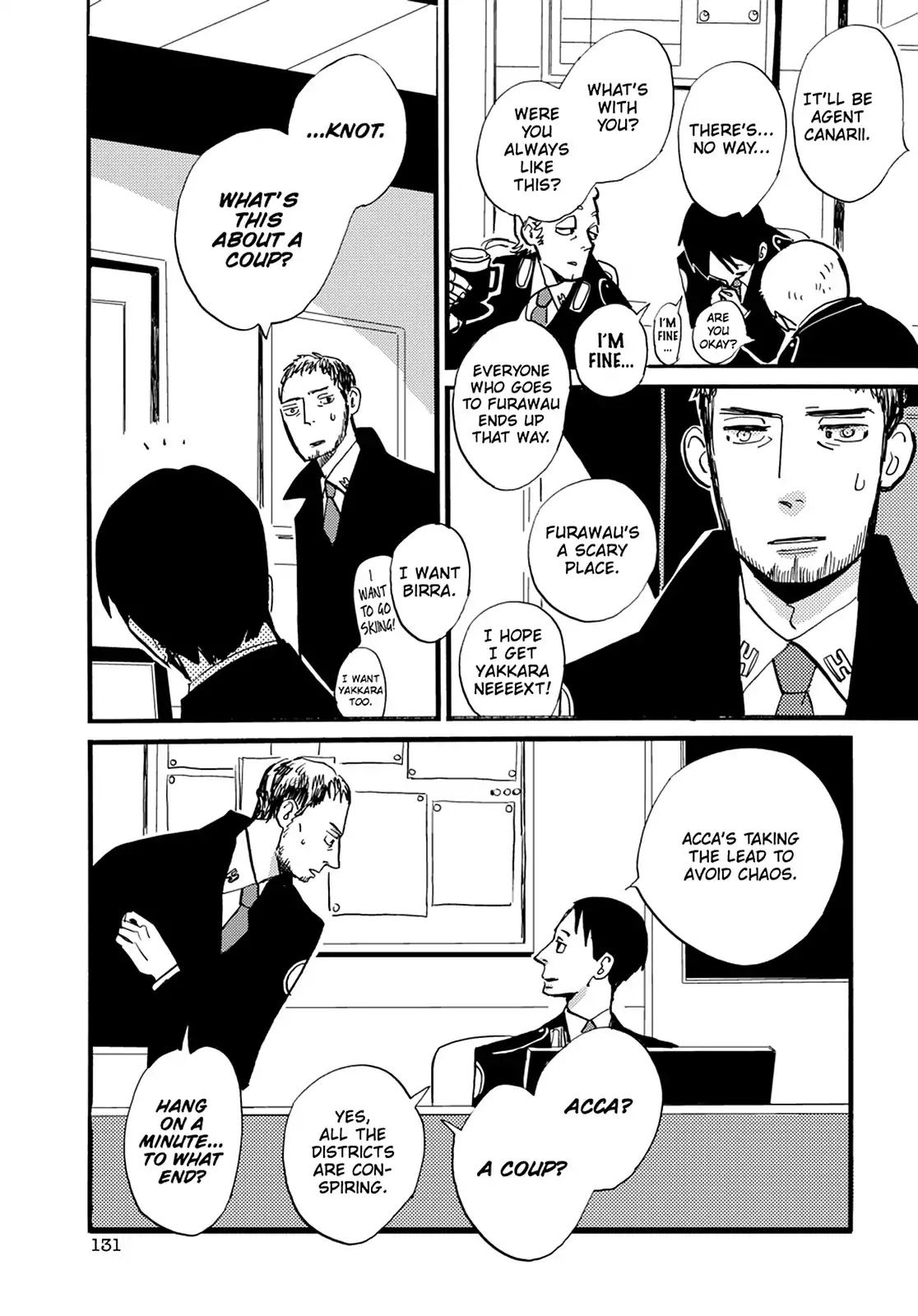 ACCA - 13-ku Kansatsuka Chapter 35 page 8 - Chapter 35: The Night Before, the Weight of True Intent in Badon