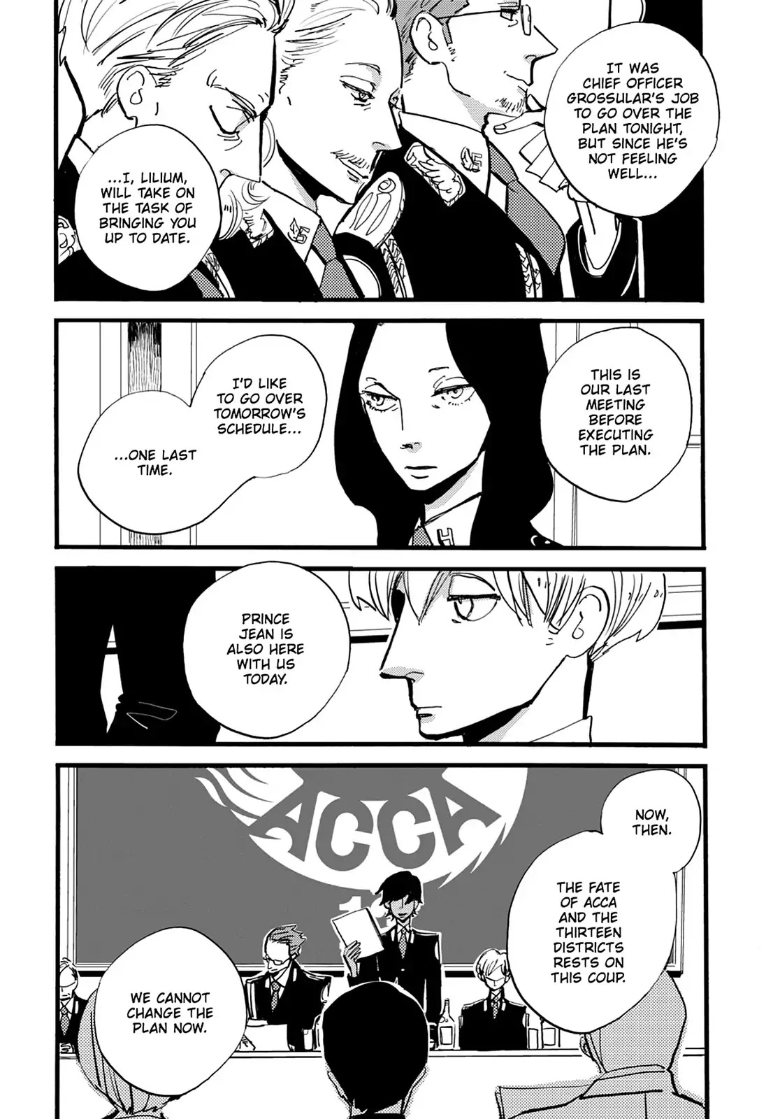 ACCA - 13-ku Kansatsuka Chapter 36 page 7 - Chapter 36: At the Zero Hour, "For the Sake of the Nation" in Badon