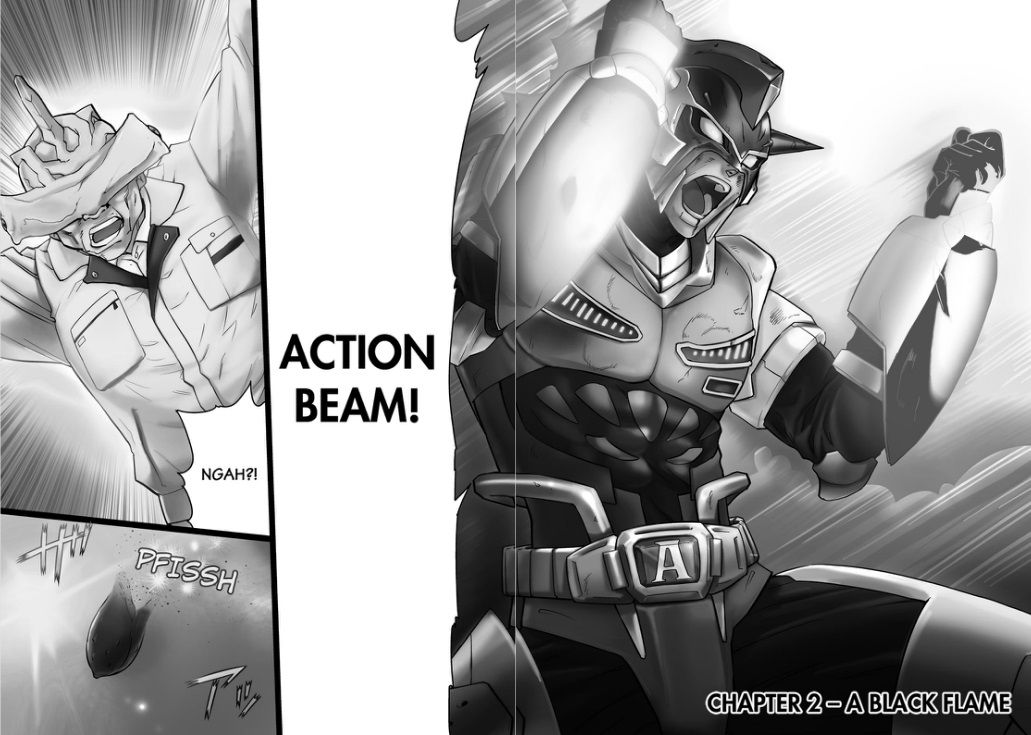 Action Kamen Chapter 2 page 3 - Chapter 2 : A Black Flame