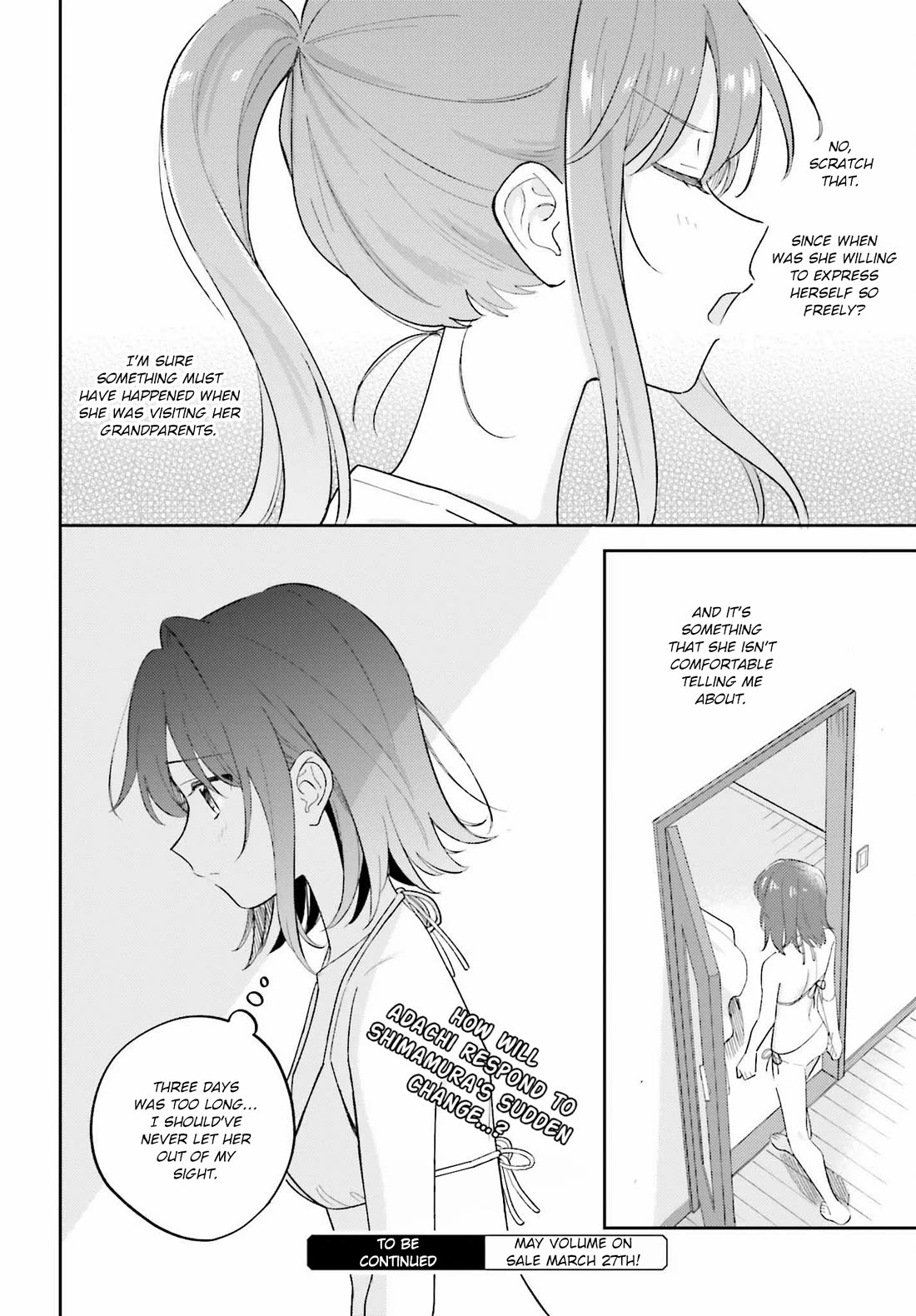 Adachi to Shimamura (Moke Yuzuhara) Chapter 39.1 page 14 - Chapter 39.1: Complications of Love 1 Part 1