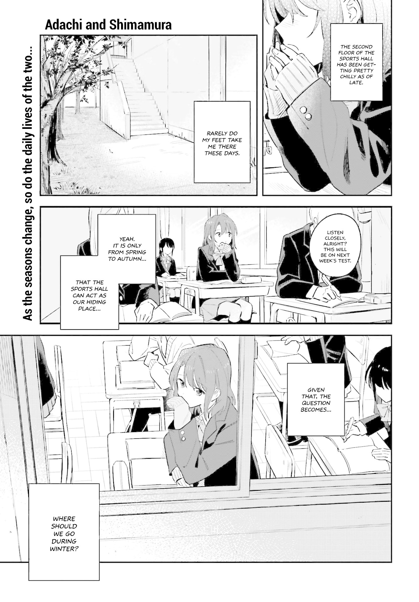 Adachi to Shimamura (Moke Yuzuhara) Chapter 9 page 1 - Chapter 9: Adachi's Q