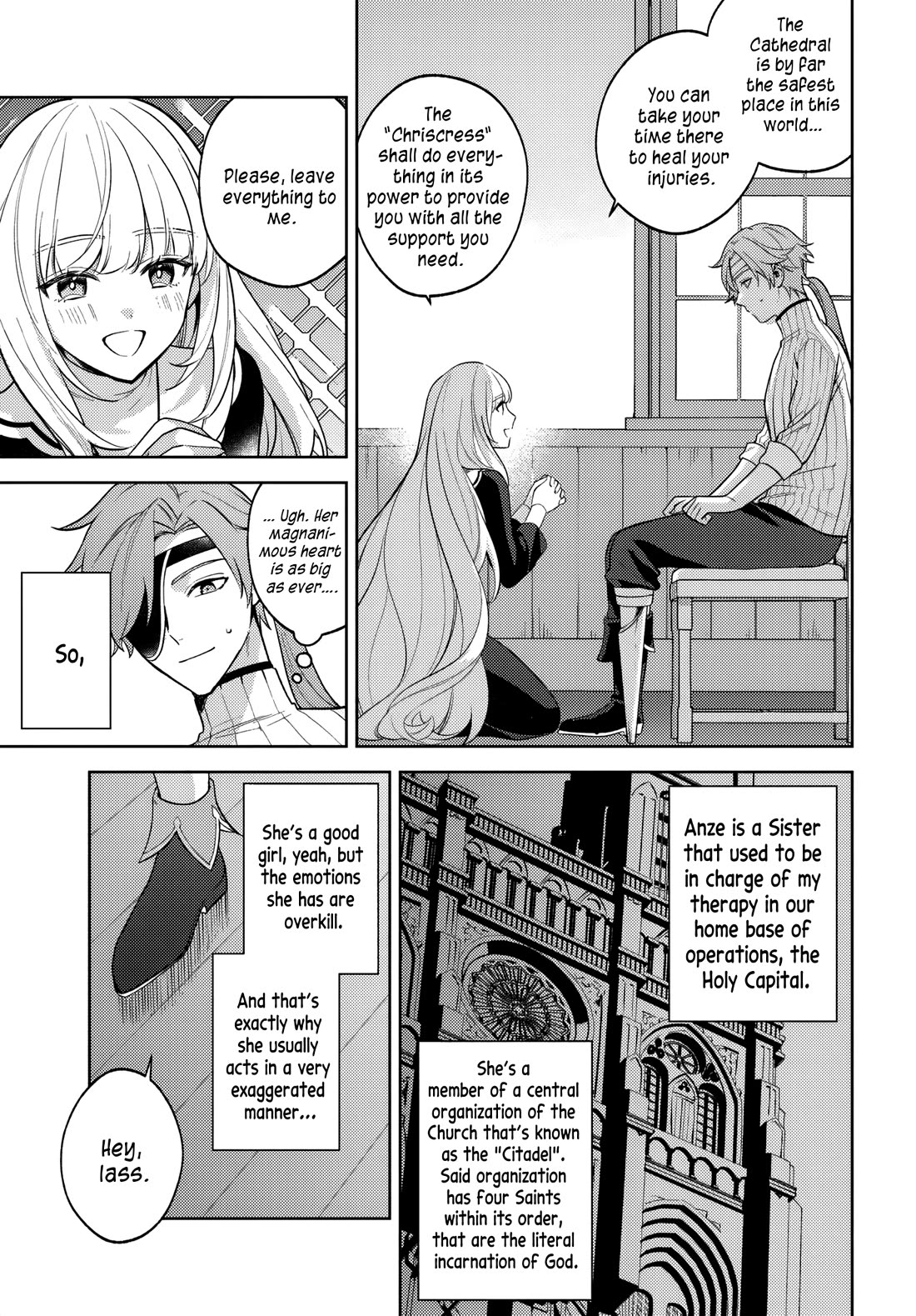 After a Desperate Struggle to Avoid Annihilation, My Party Became Unwell Chapter 4 page 8 - Chapter 4: A Visitor from the Cathedral