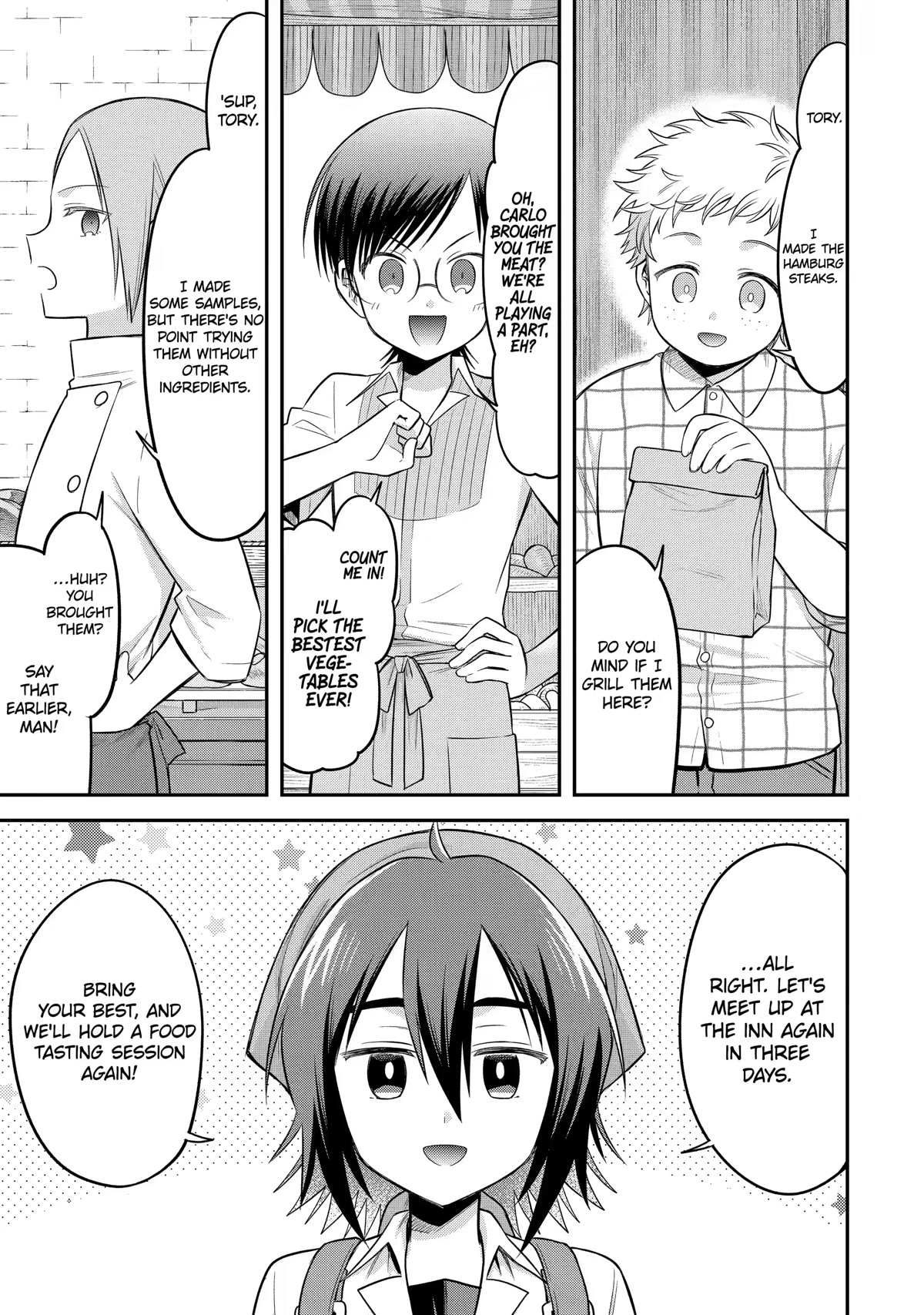 After Reincarnating, I Became the Son of Inkeepers Chapter 20 page 1 - Chapter 20: Hamburger Completed!