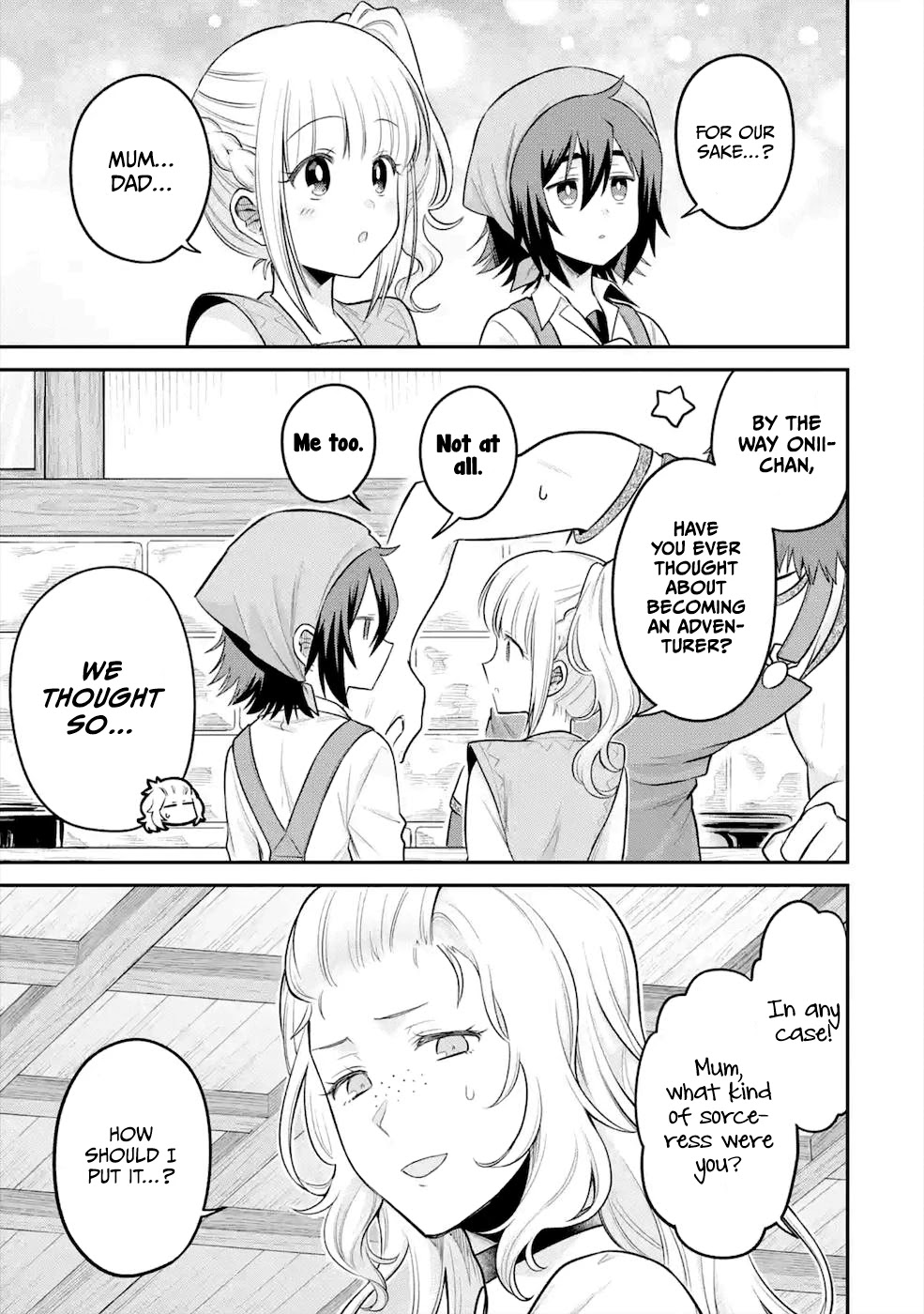 After Reincarnating, I Became the Son of Inkeepers Chapter 6 page 15 - Chapter 6: Former Adventurer Dad, Former Sorceress Mum