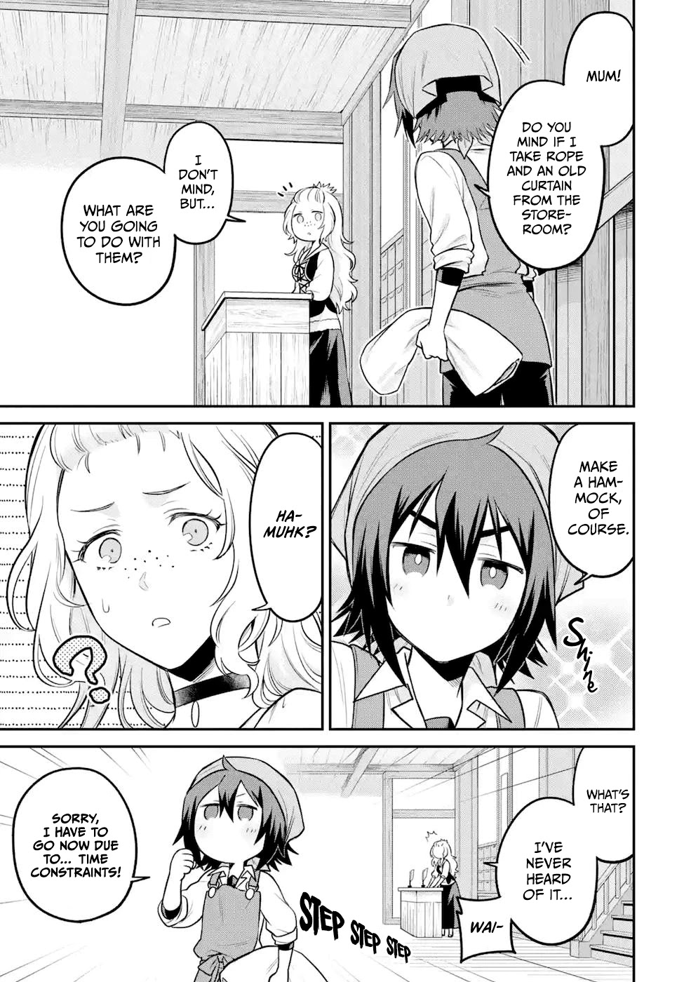 After Reincarnating, I Became the Son of Inkeepers Chapter 8 page 5 - Chapter 8: Let's Make a Hammock!