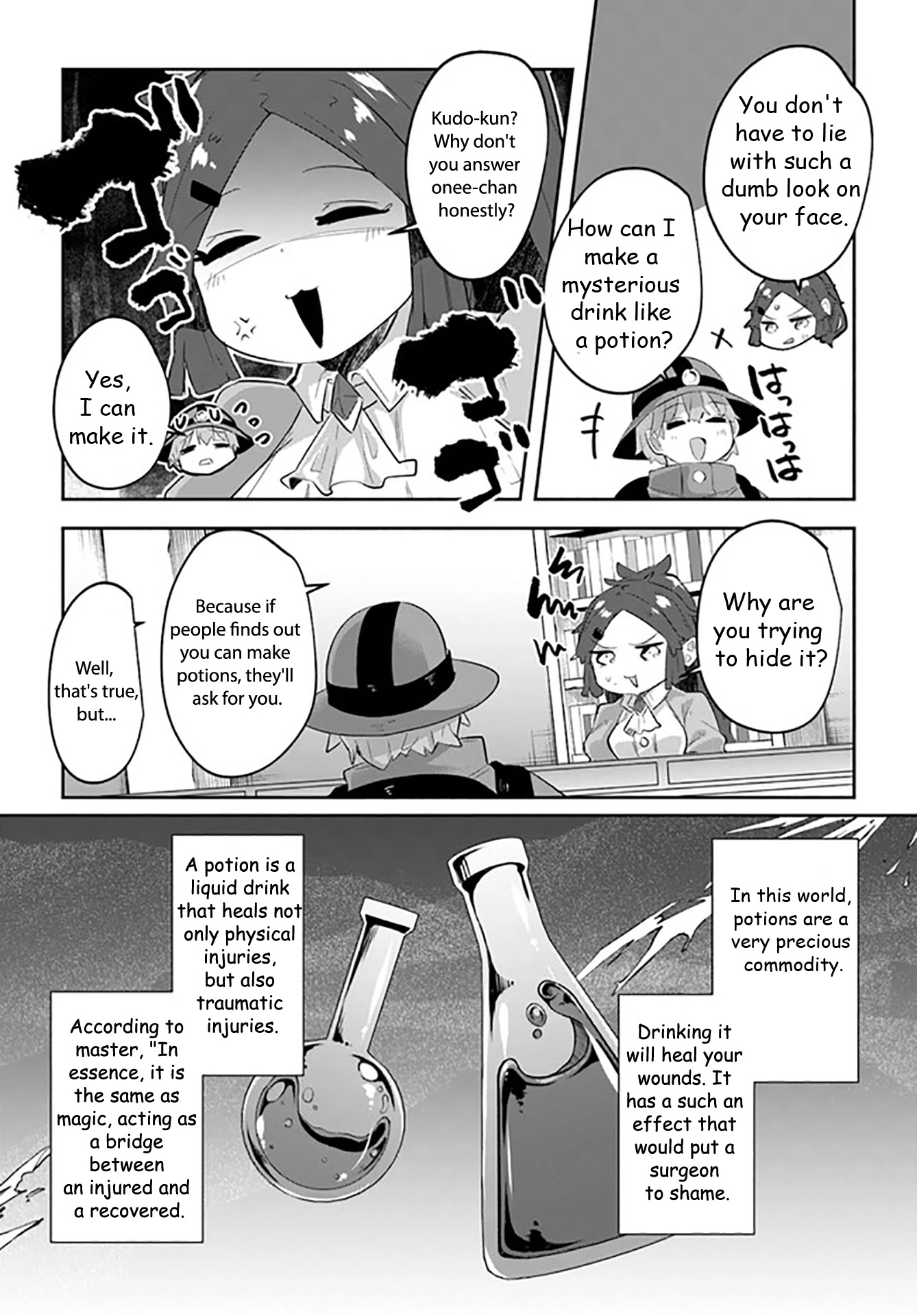 After School Labyrinth Adventurer ~I'm Now Able to Go Back and Forth Between Japan and Another World, and I'll Work Hard to Level Up~ Chapter 7 page 4 - Chapter 7: Can you make potions? No... yes, that's a lie. I can make them.