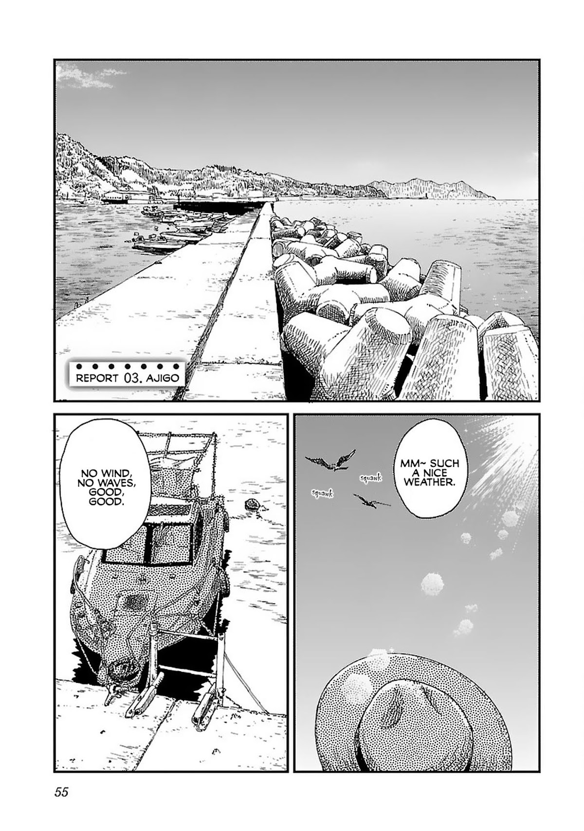 Afterschool Embankment Journal Chapter 3 page 1 - Chapter 3: Ajigo "Baby Horse Mackerels"
