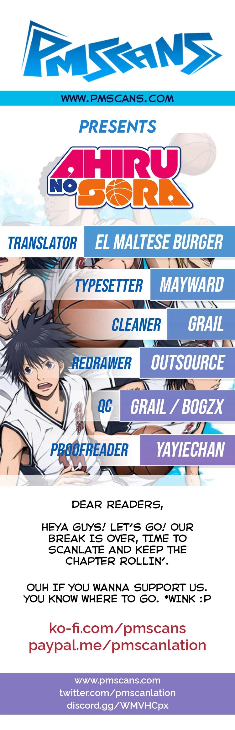 Ahiru no Sora Chapter 160.2 page 1 - Chapter 160.2: Six Men's Match