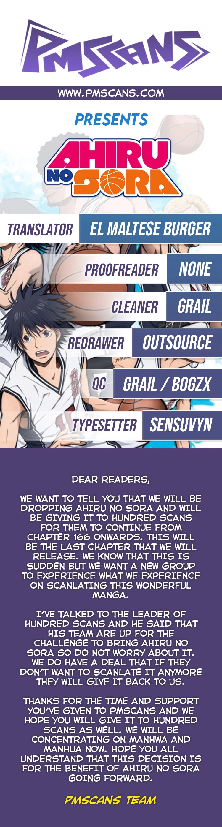 Ahiru no Sora Chapter 165 page 1 - Chapter 165: Open Gate