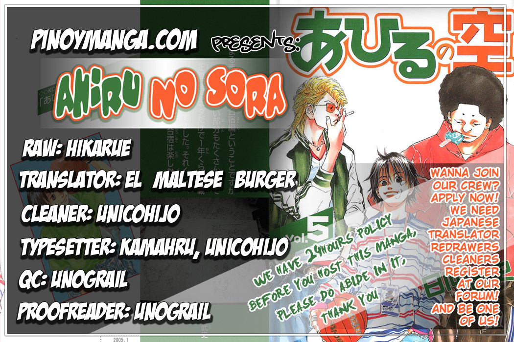 Ahiru no Sora Chapter 34.2 page 1 - Chapter 34 v2 : Smouldering Emotion