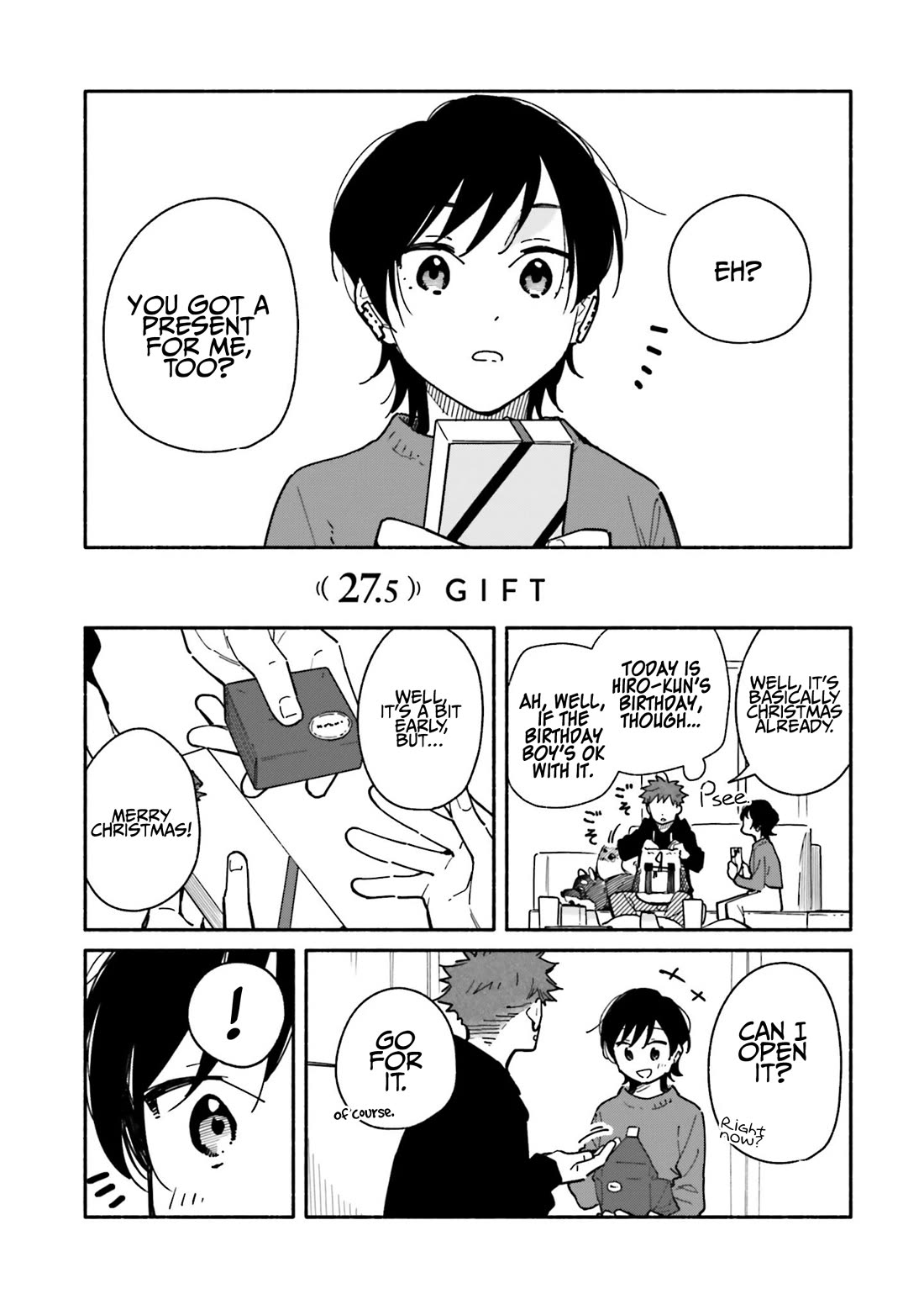Aikagi-kun to Shiawase Gohan Chapter 27.5 page 1 - Chapter 27.5: Gift