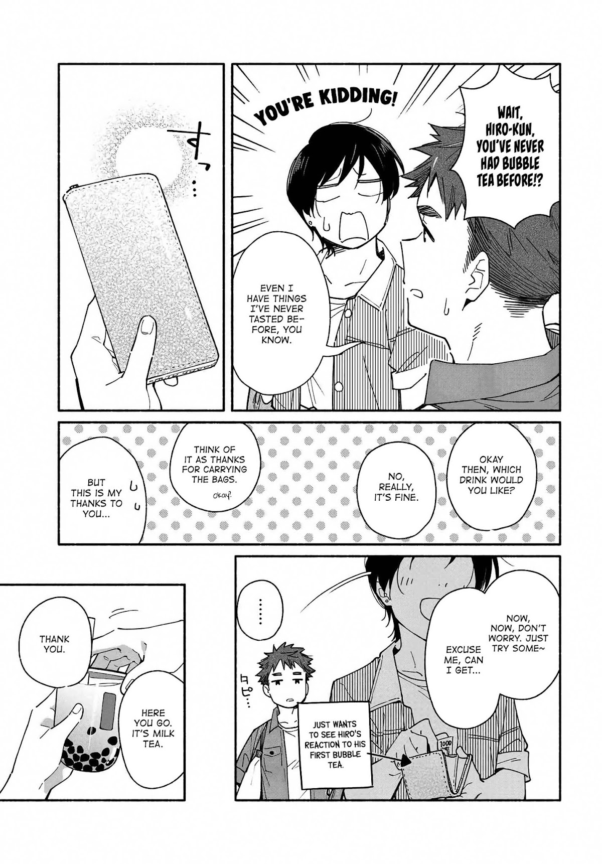 Aikagi-kun to Shiawase Gohan Chapter 4 page 11 - Chapter 4: Bag Holder and Bubble Tea