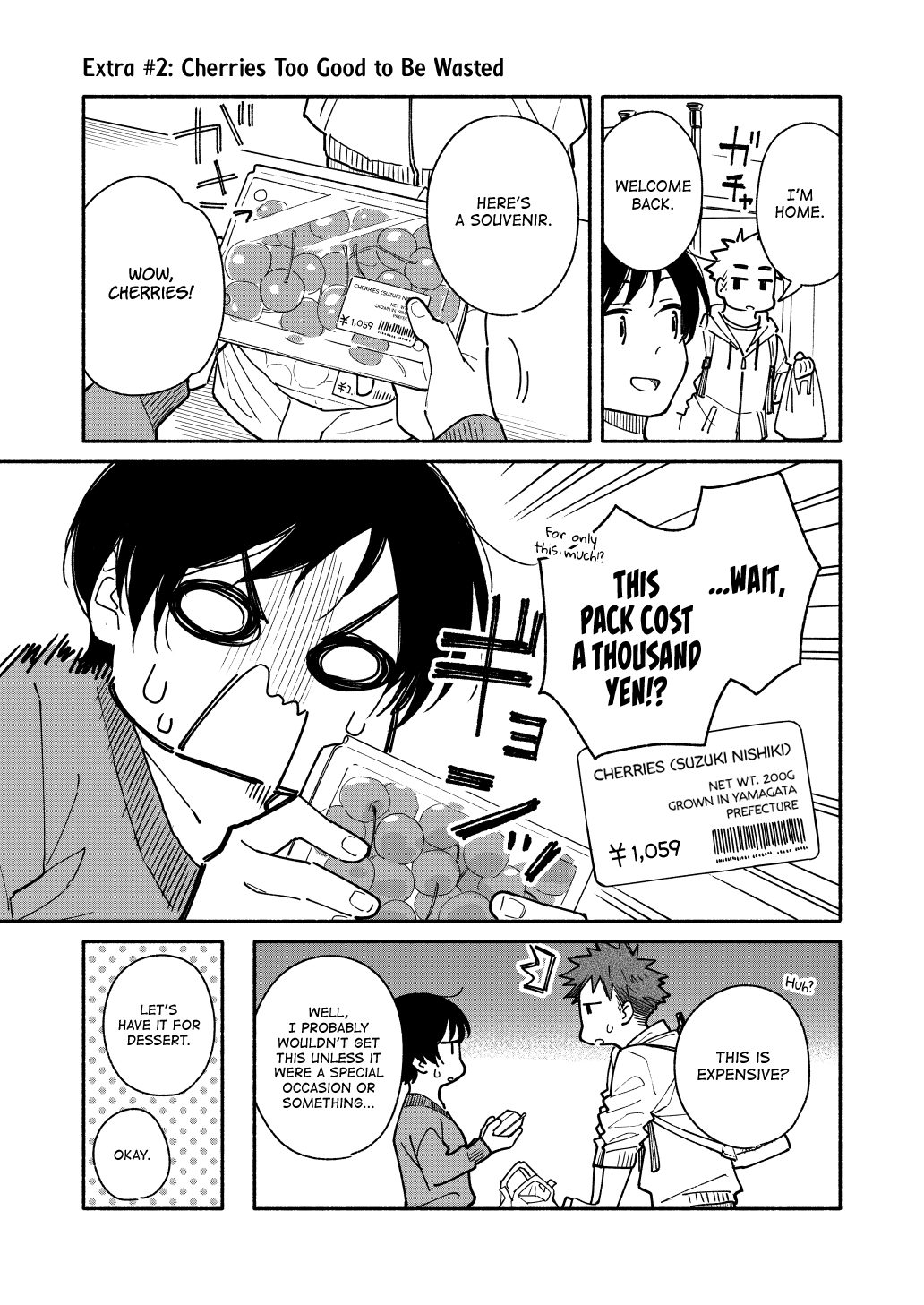 Aikagi-kun to Shiawase Gohan Chapter 7.5 page 1 - Chapter 7.5: Cherries Too Good to Be Wasted