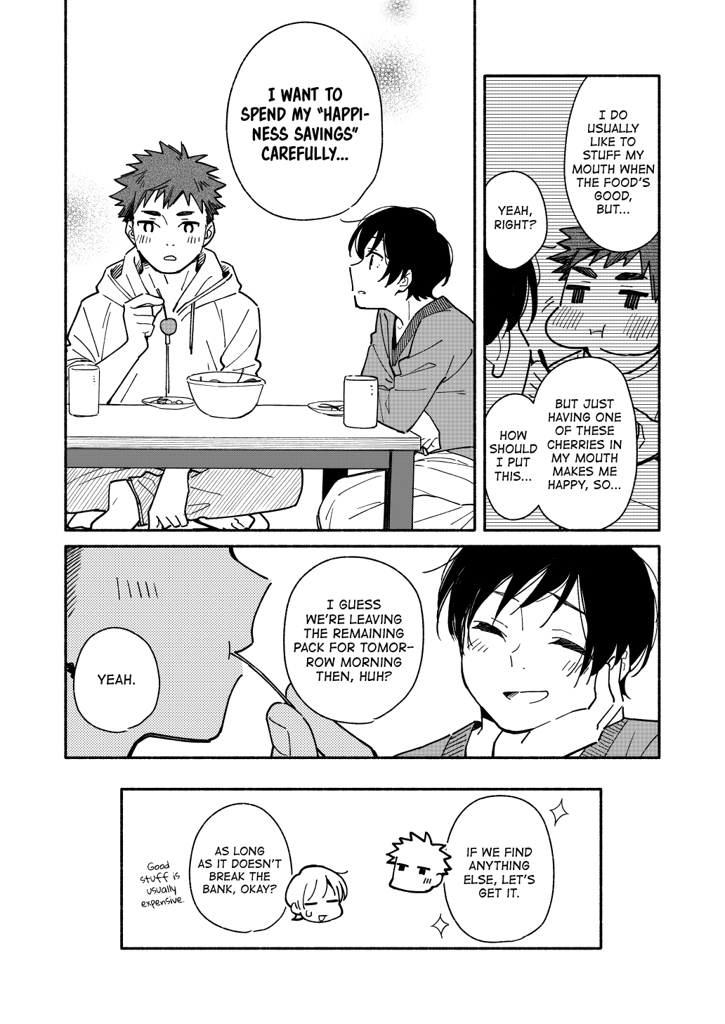 Aikagi-kun to Shiawase Gohan Chapter 7.5 page 4 - Chapter 7.5: Cherries Too Good to Be Wasted