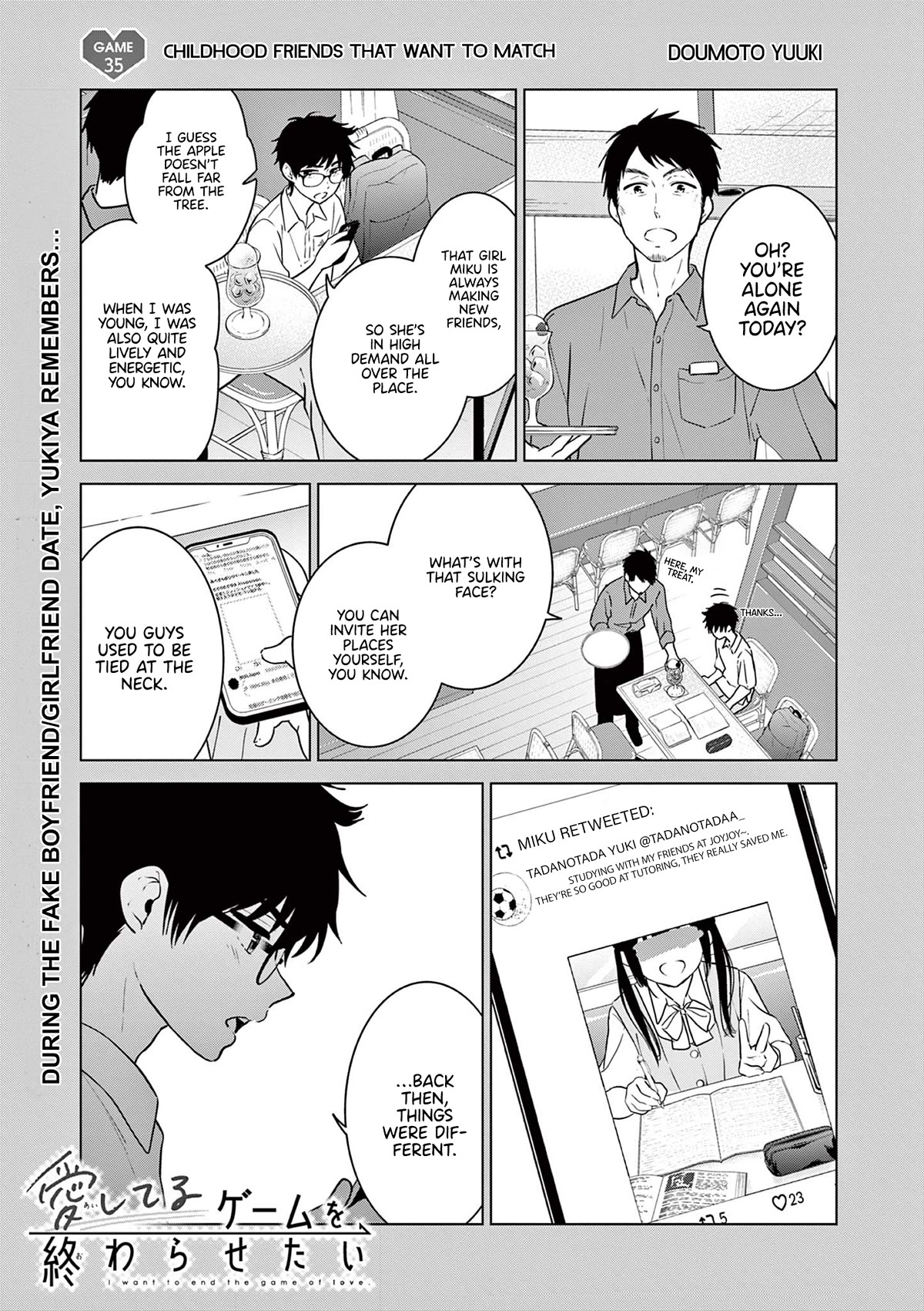 Aishiteru Game wo Owarasetai Chapter 35 page 1 - Chapter 35: Childhood Friends That Want to Match