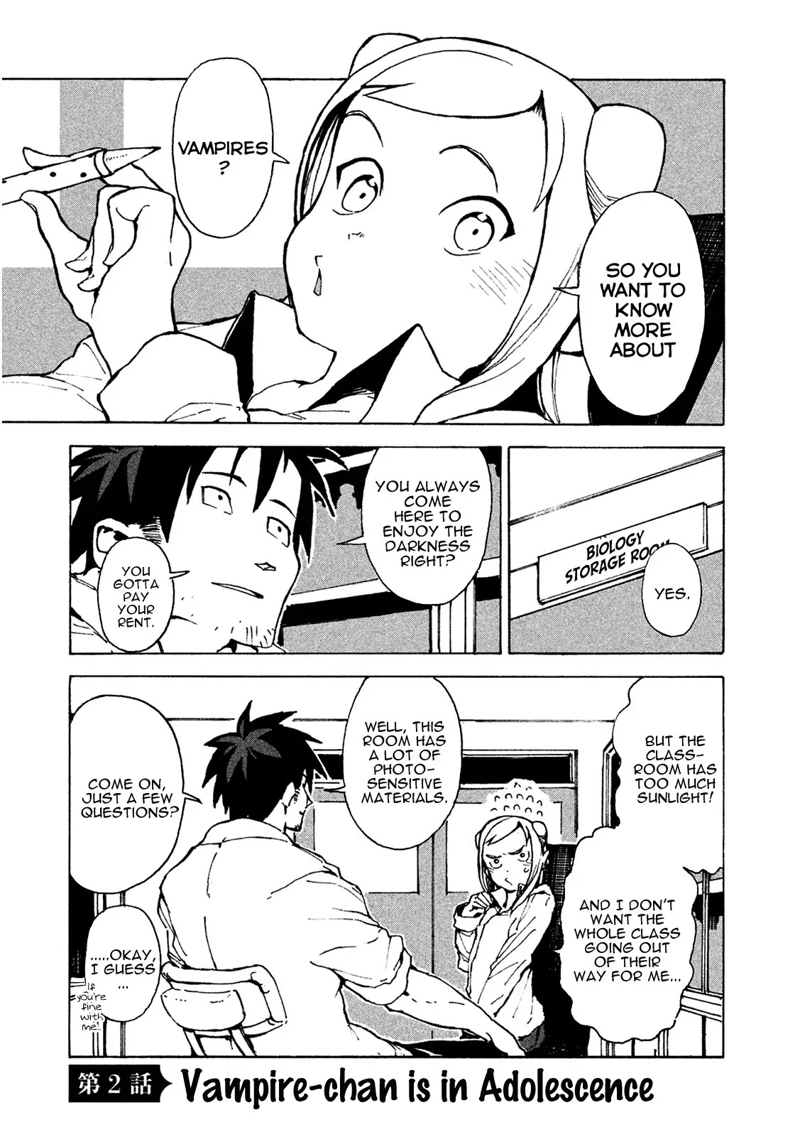 Ajin-chan wa Kataritai Chapter 2 page 2 - Chapter 2: Vampire-chan is in Adolescence