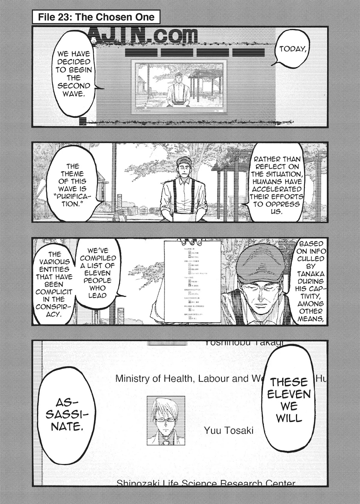 Ajin Chapter 23 page 1 - Chapter 23: Vol.5 File 23: The Chosen One