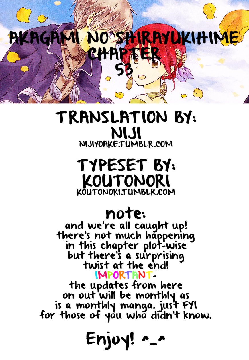 Akagami no Shirayukihime Chapter 53 page 1 - Chapter 53 : The Path A New Wind Blows Upon