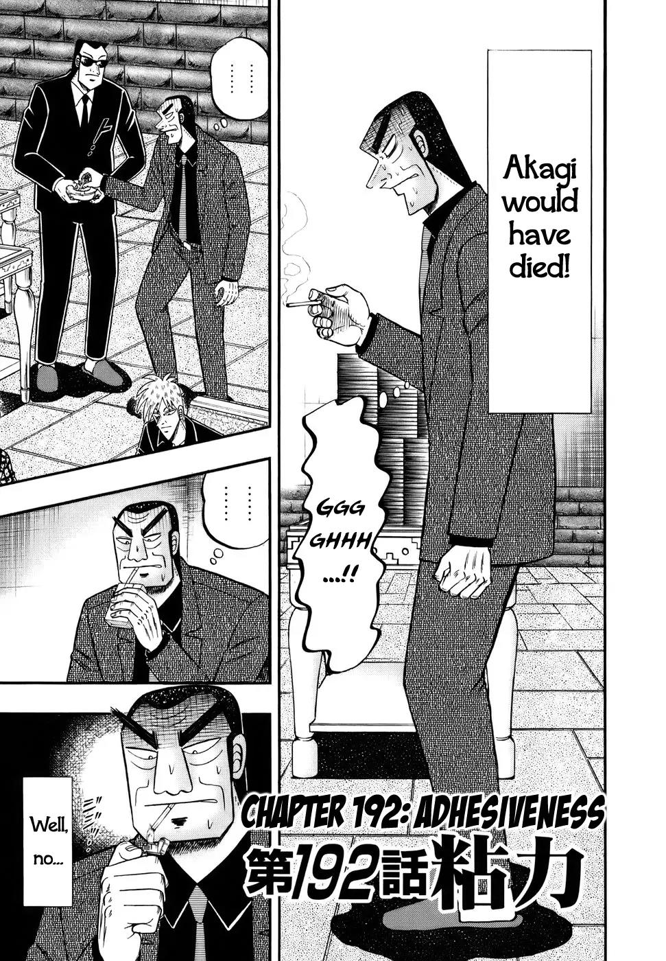 Akagi Chapter 192 page 1 - Chapter 192: Adhesiveness