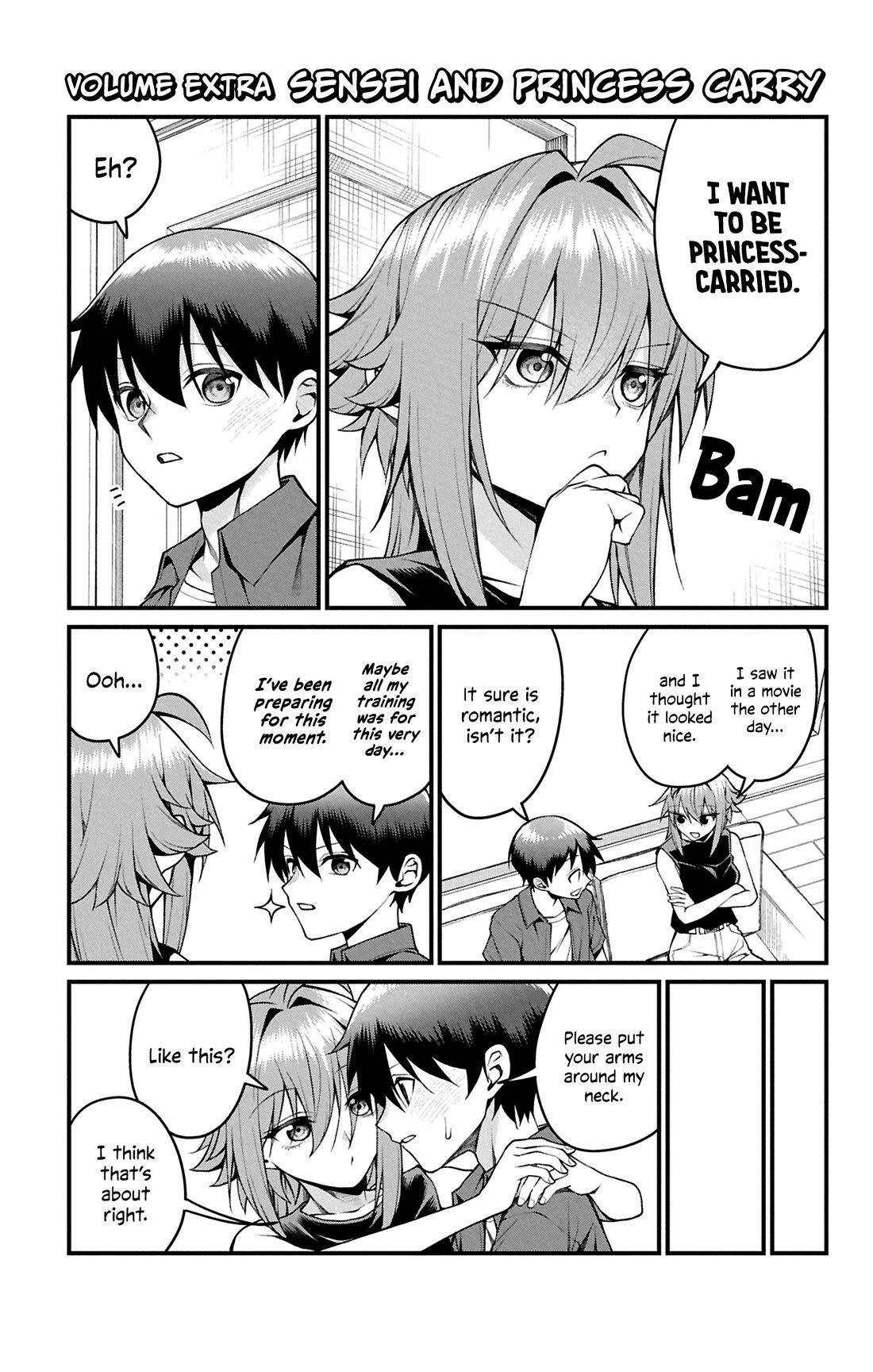 Akanabe-sensei Doesn't Know about Embarrassment Chapter 48.5 page 1 - Chapter 48.5: Sensei and Princess Carry
