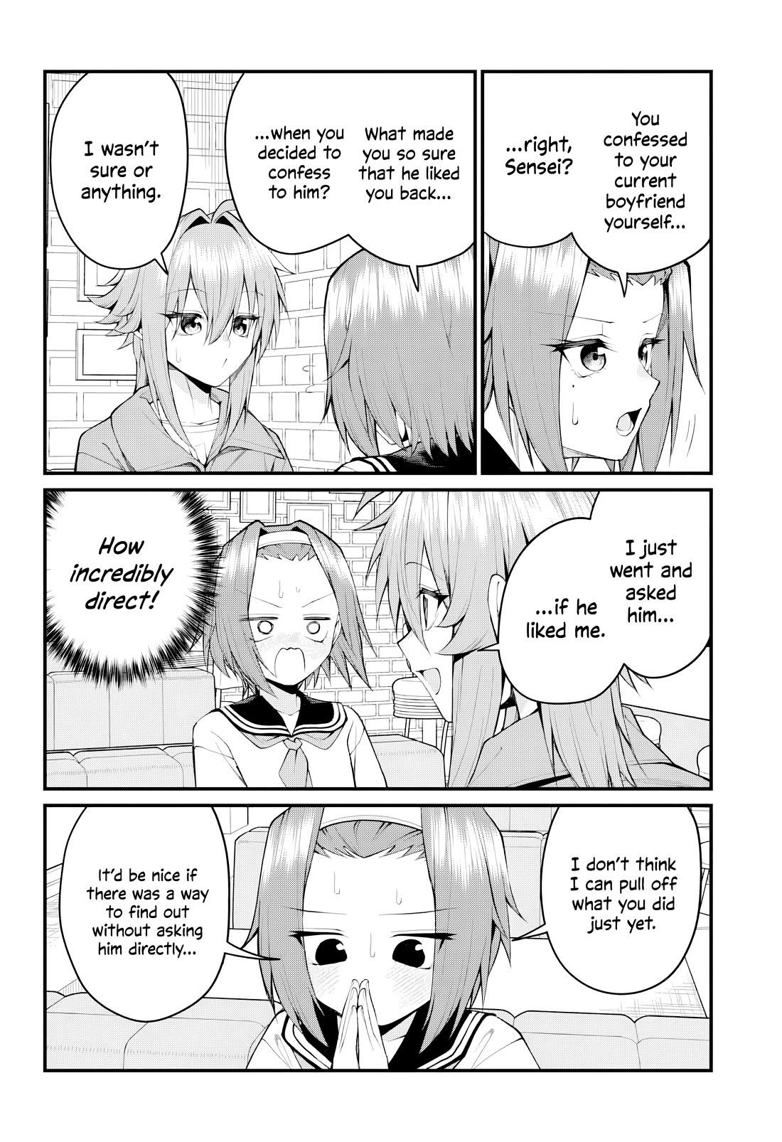 Akanabe-sensei Doesn't Know about Embarrassment Chapter 56 page 3 - Chapter 56: Sensei and a Likeability Test