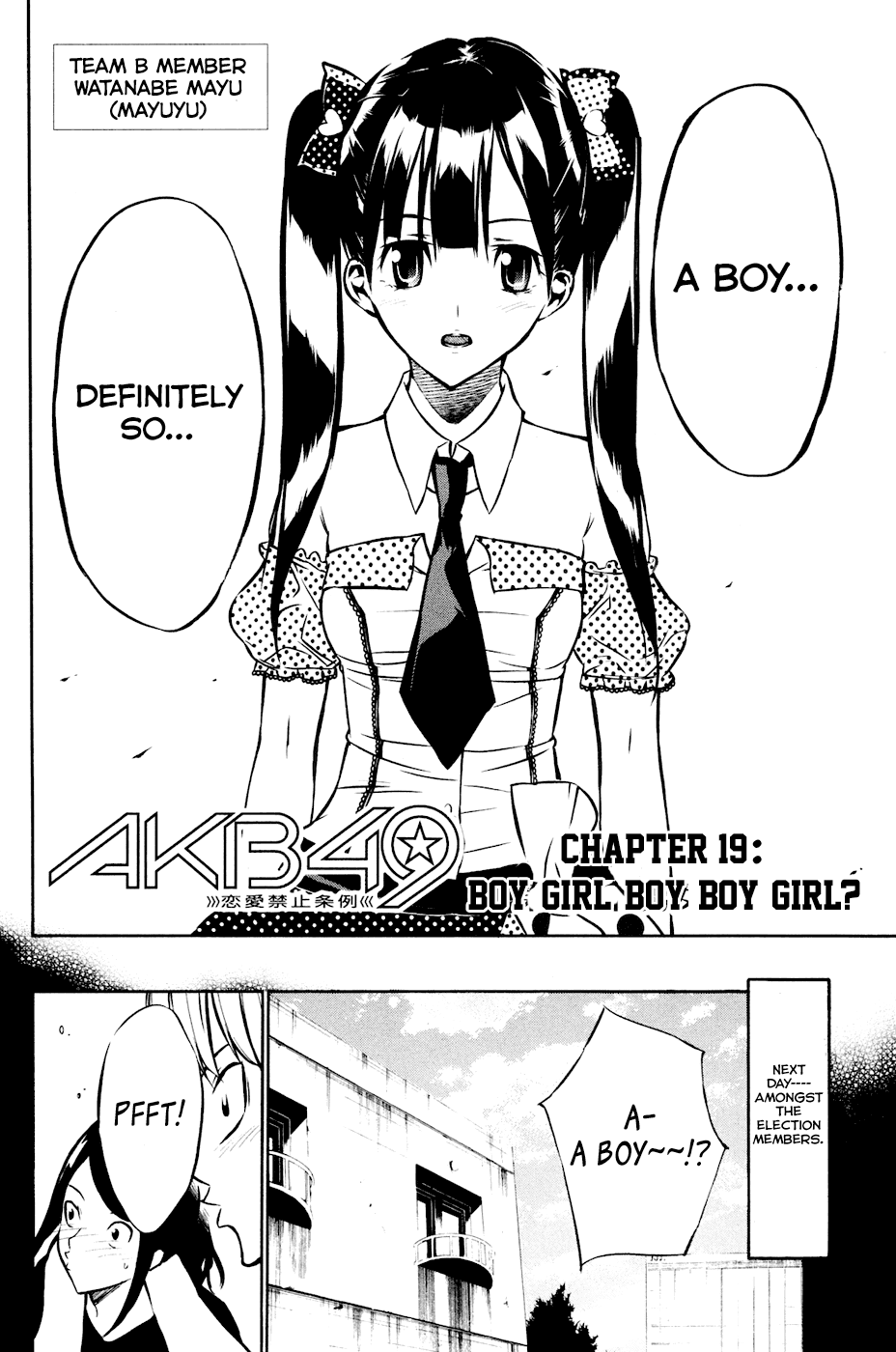 AKB49 - Renai Kinshi Jourei Chapter 19 page 4 - Chapter 19: Boy, Girl, Boy, Boy, Girl?