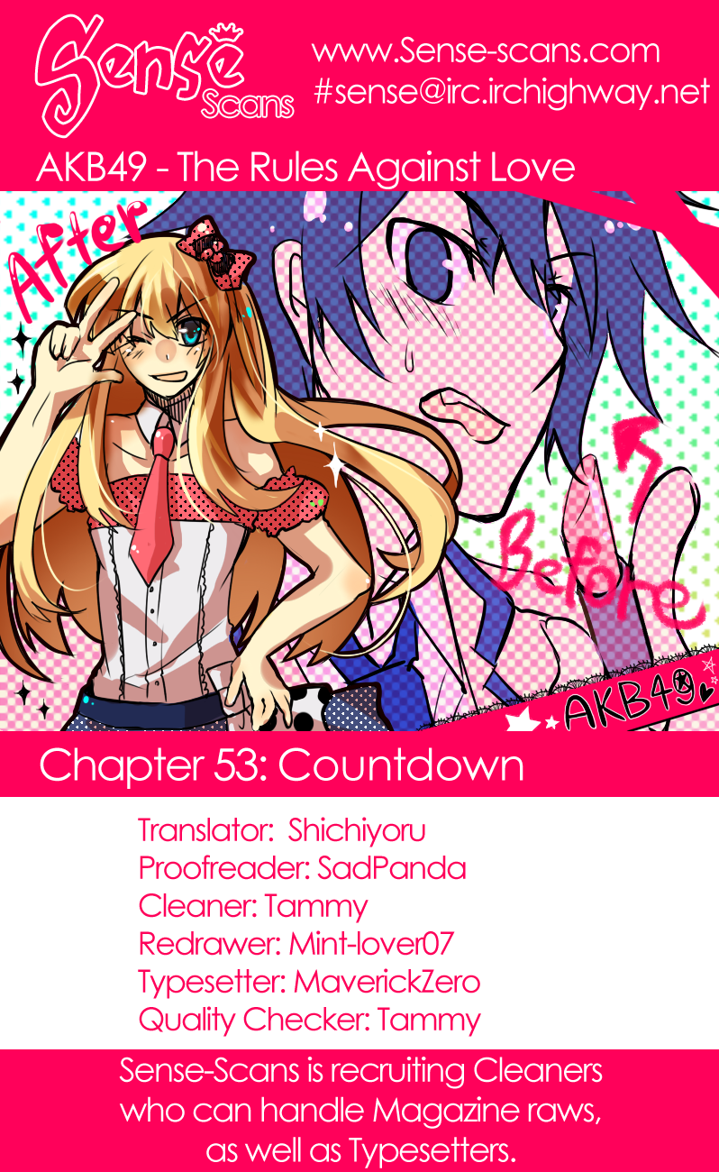 AKB49 - Renai Kinshi Jourei Chapter 53 page 1 - Chapter 53: Countdown