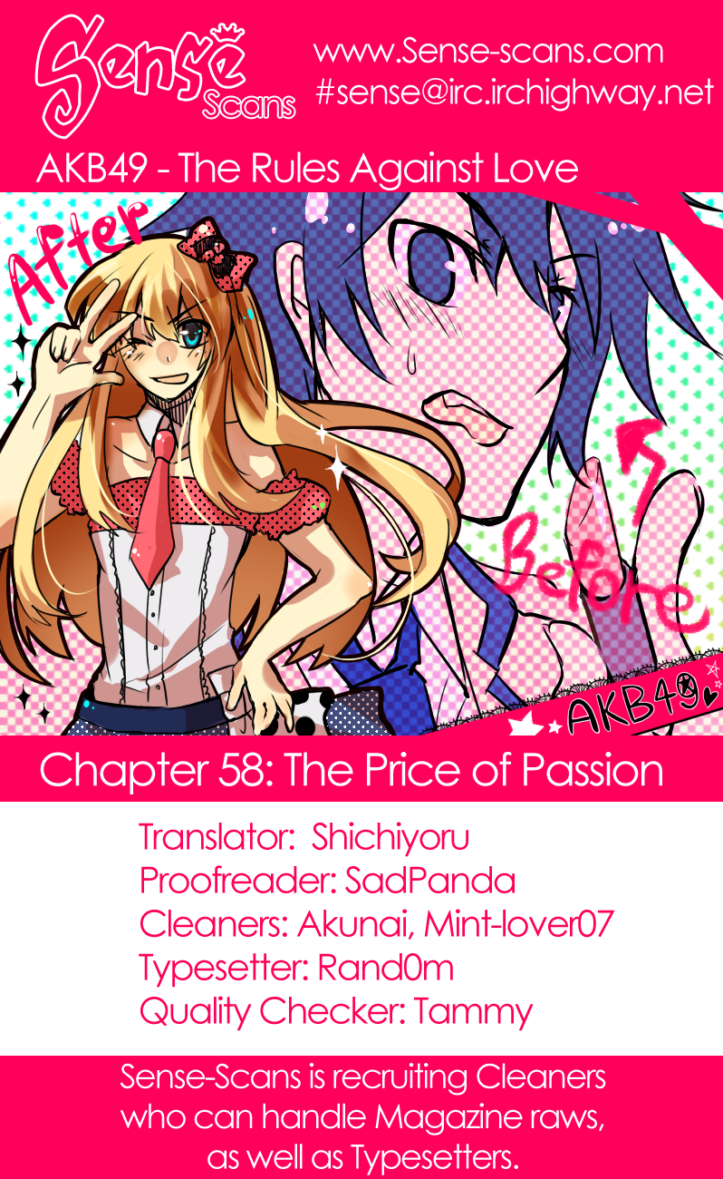 AKB49 - Renai Kinshi Jourei Chapter 58 page 1 - Chapter 58: Prince of Passion