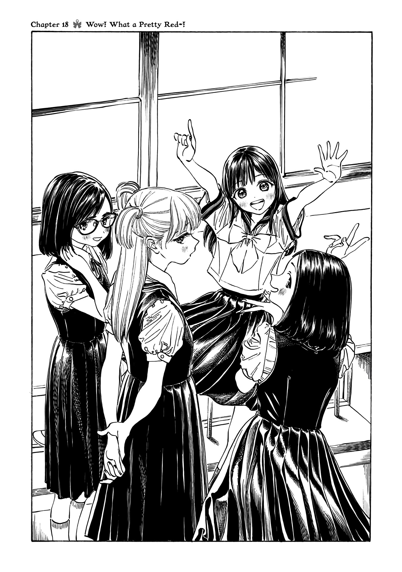 Akebi-chan no Sailor Fuku Chapter 18 page 1 - Chapter 18: Wow! What a Pretty Red~!